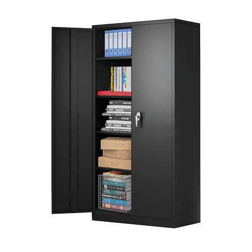 Supeer Black Metal Storage Cabinet, 72