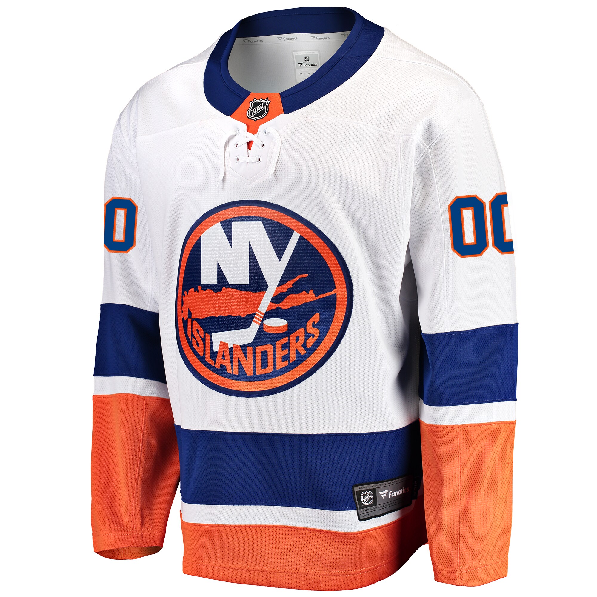 New York Islanders Fanatics Away Breakaway Custom Jersey – White