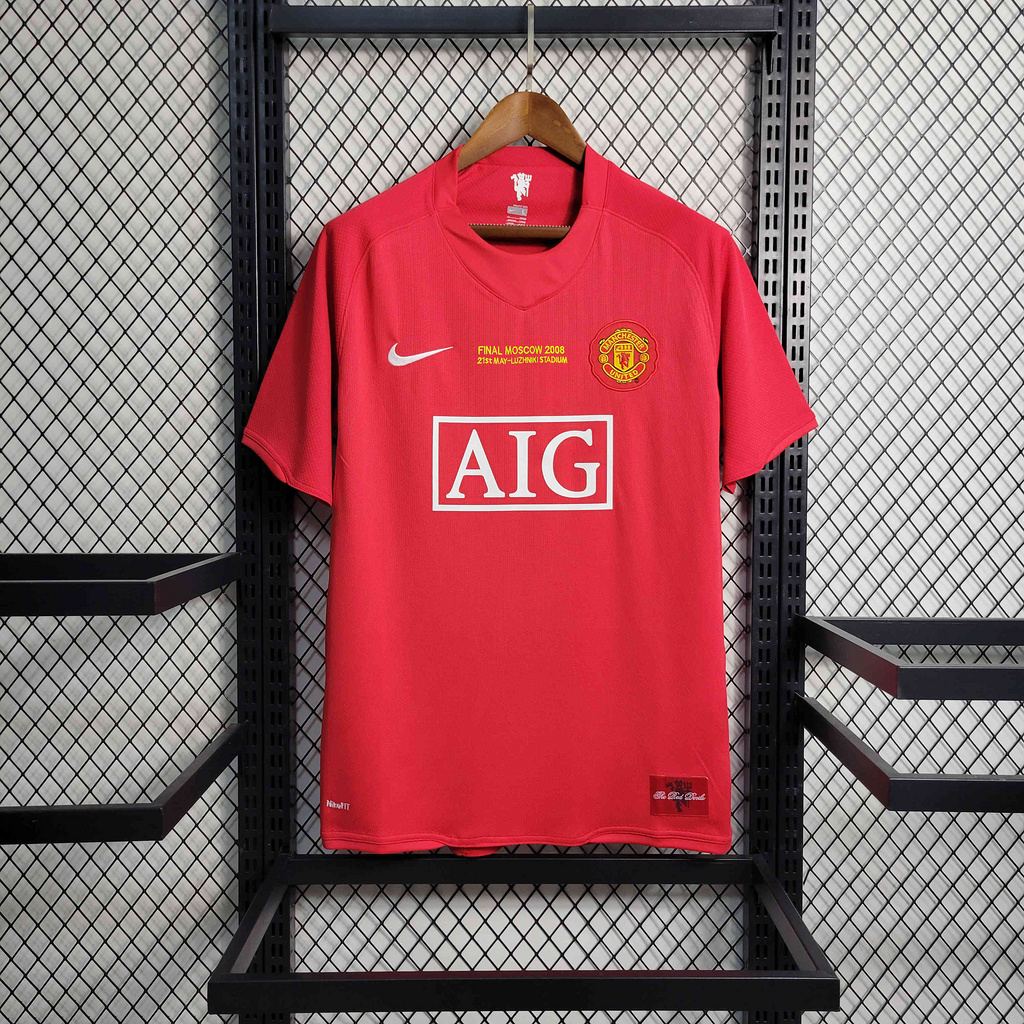 Retro Manchester United 07-08 Home Jersey - Champions League Final Version