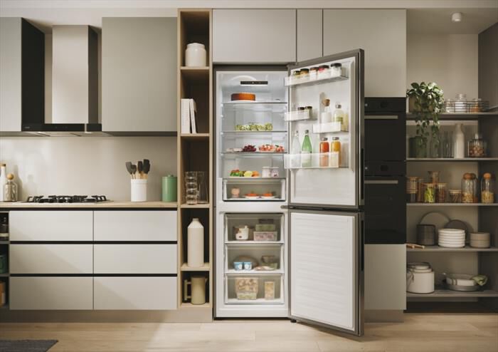 CANDY - Frigorifero combinato CNCQ2T618EX Classe E 355 lt-Stainless steel
