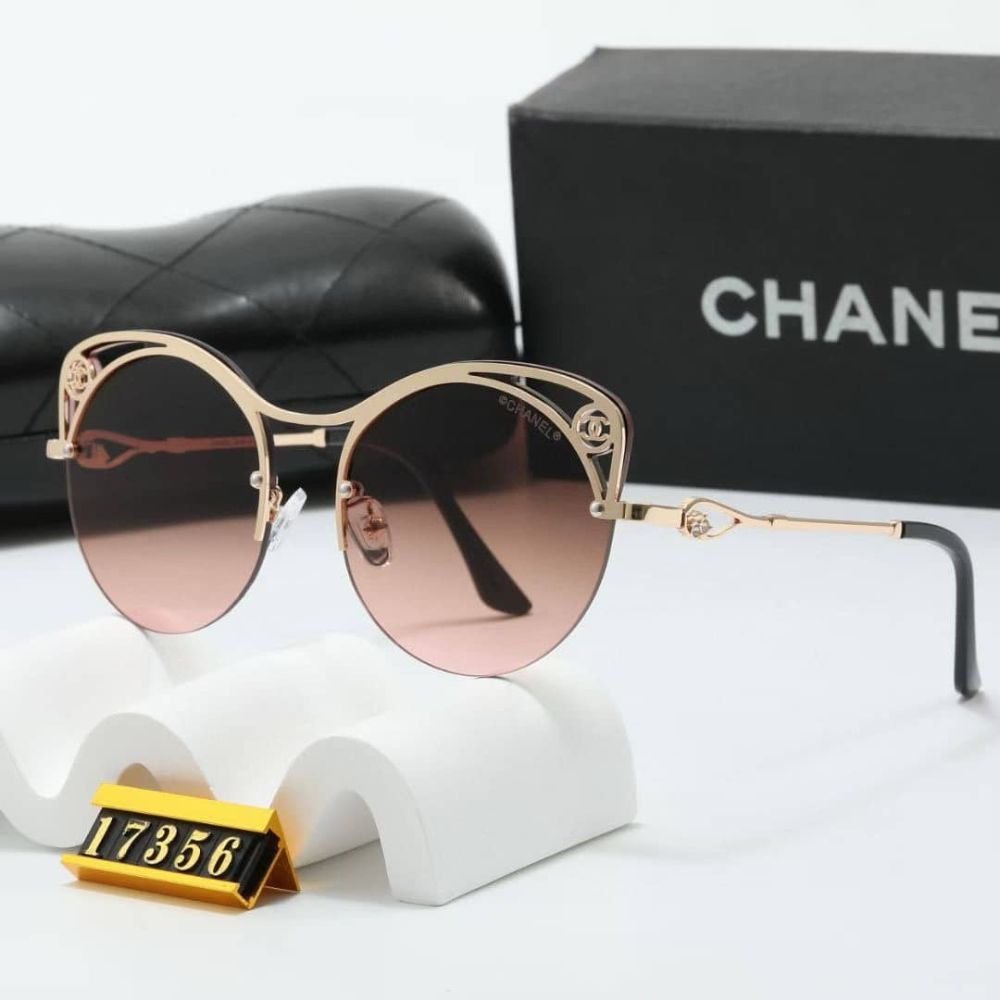 Chanel Cutout Round Sunglasses Brown
