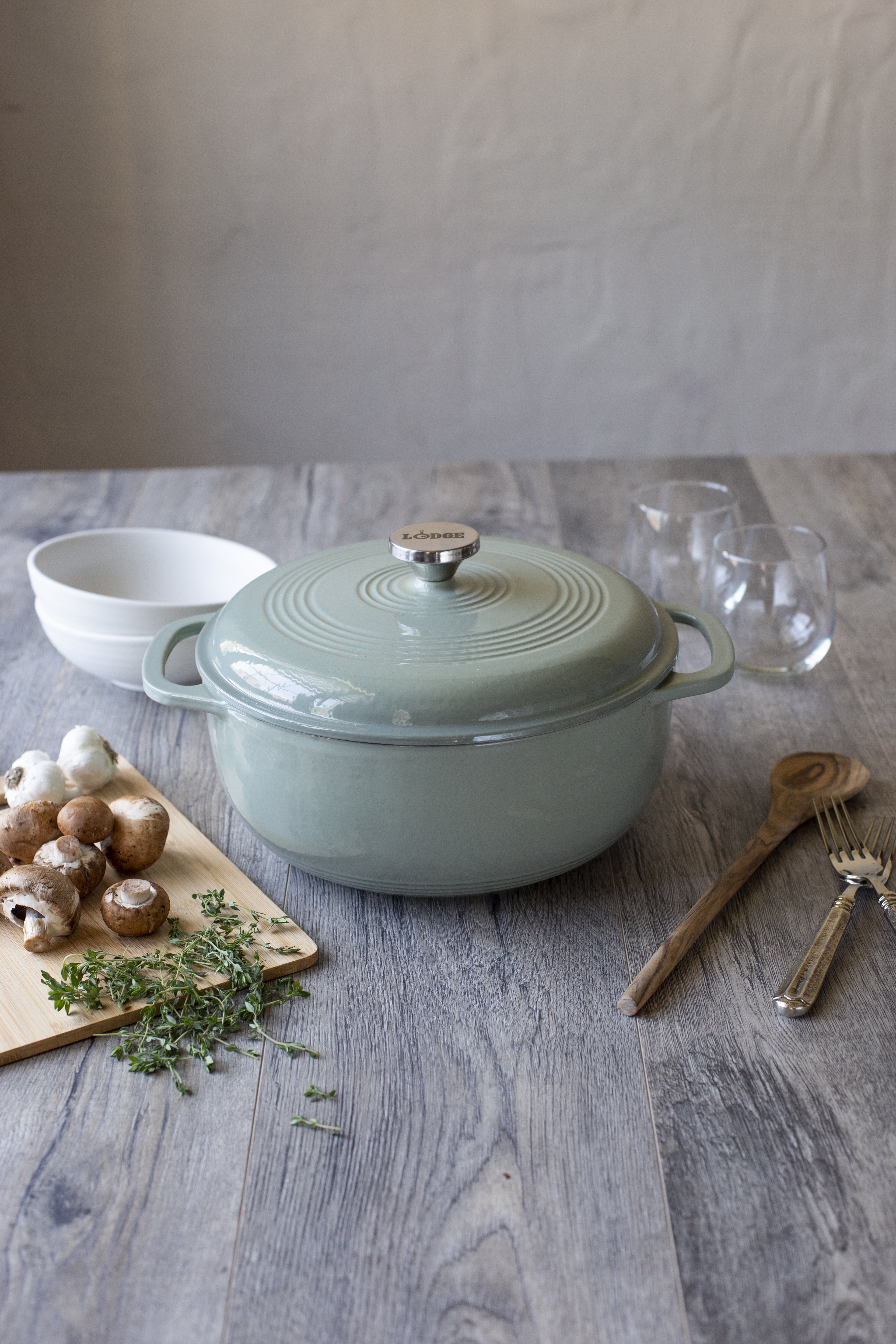 Lodge Cast Iron 6 Quart Enameled Dutch Oven, Indigo