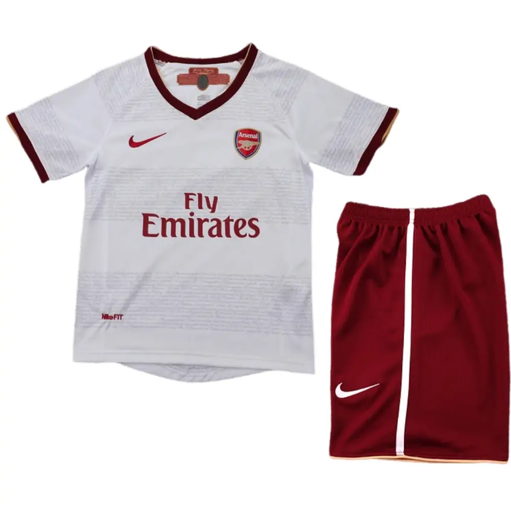 2007-08 Arsenal White Away Retro Children's Jersey Set - Fans Edition