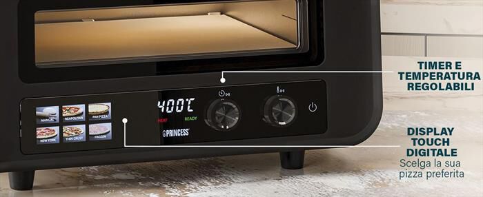PRINCESS - 112780 - FORNO PER PIZZA PRO MAX-Nero / Metallo