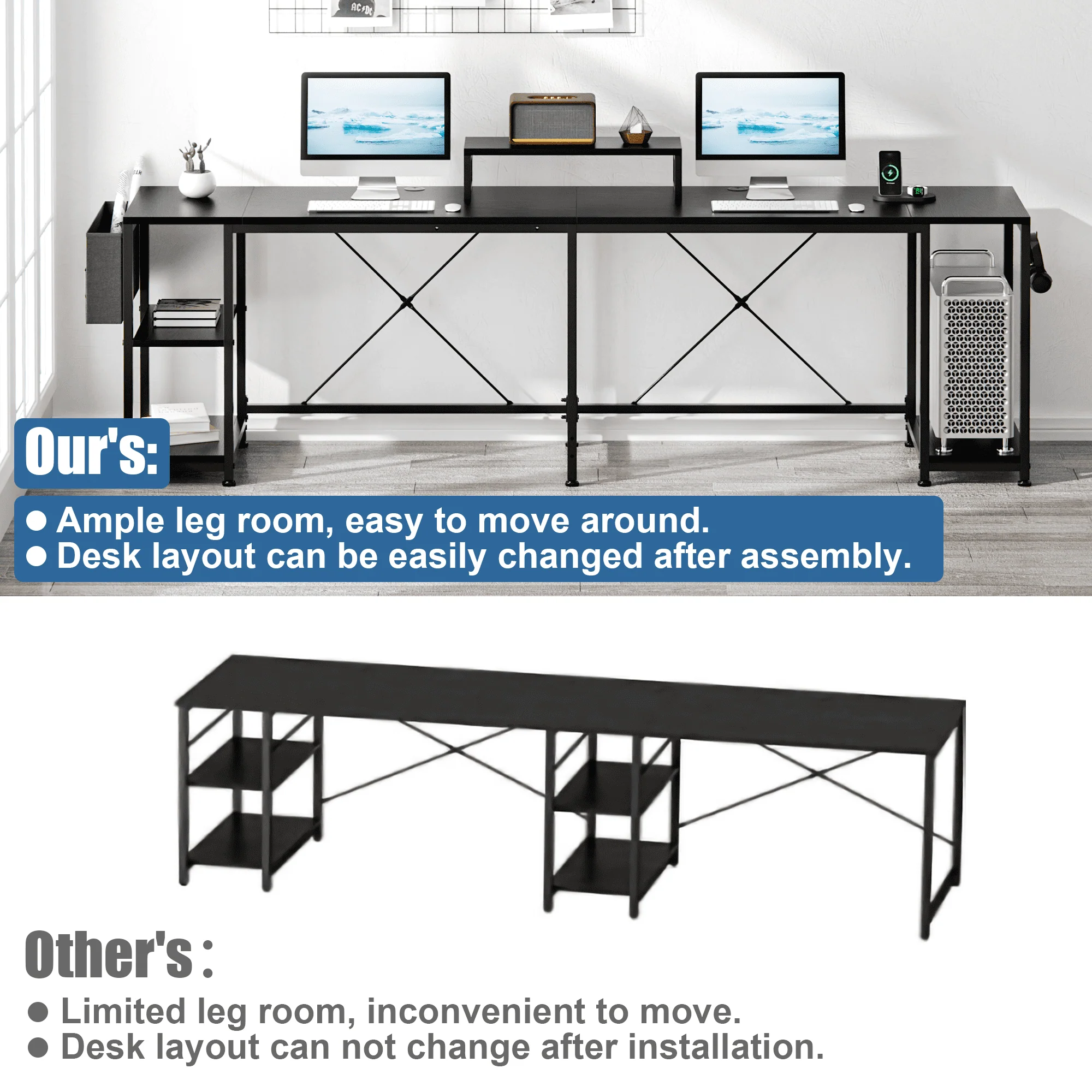 Lulive L-Shaped Computer Desk, 95