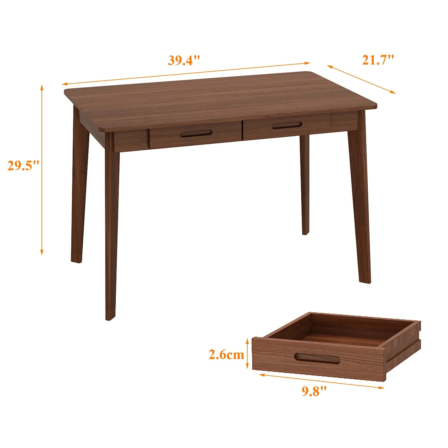 KULAGAGA Uptown Adult Lap Desks, Single Piece with Drawer, 21.7
