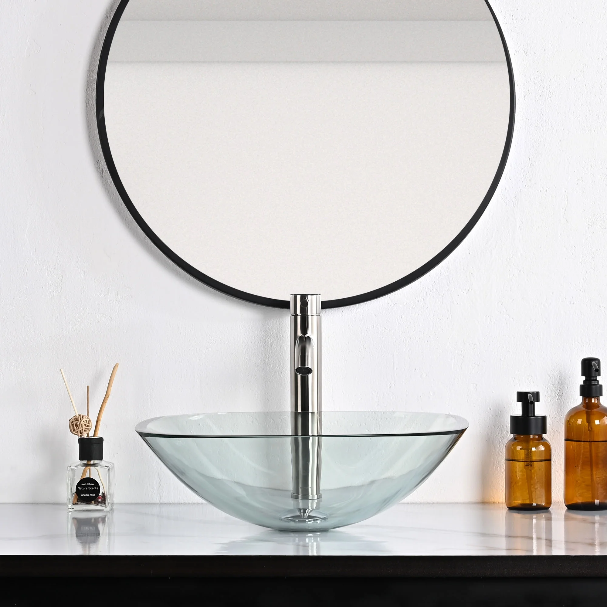 Aquaterior 2 Pack Square Tempered Glass Above Counter Vessel Bowl Vanity Sink