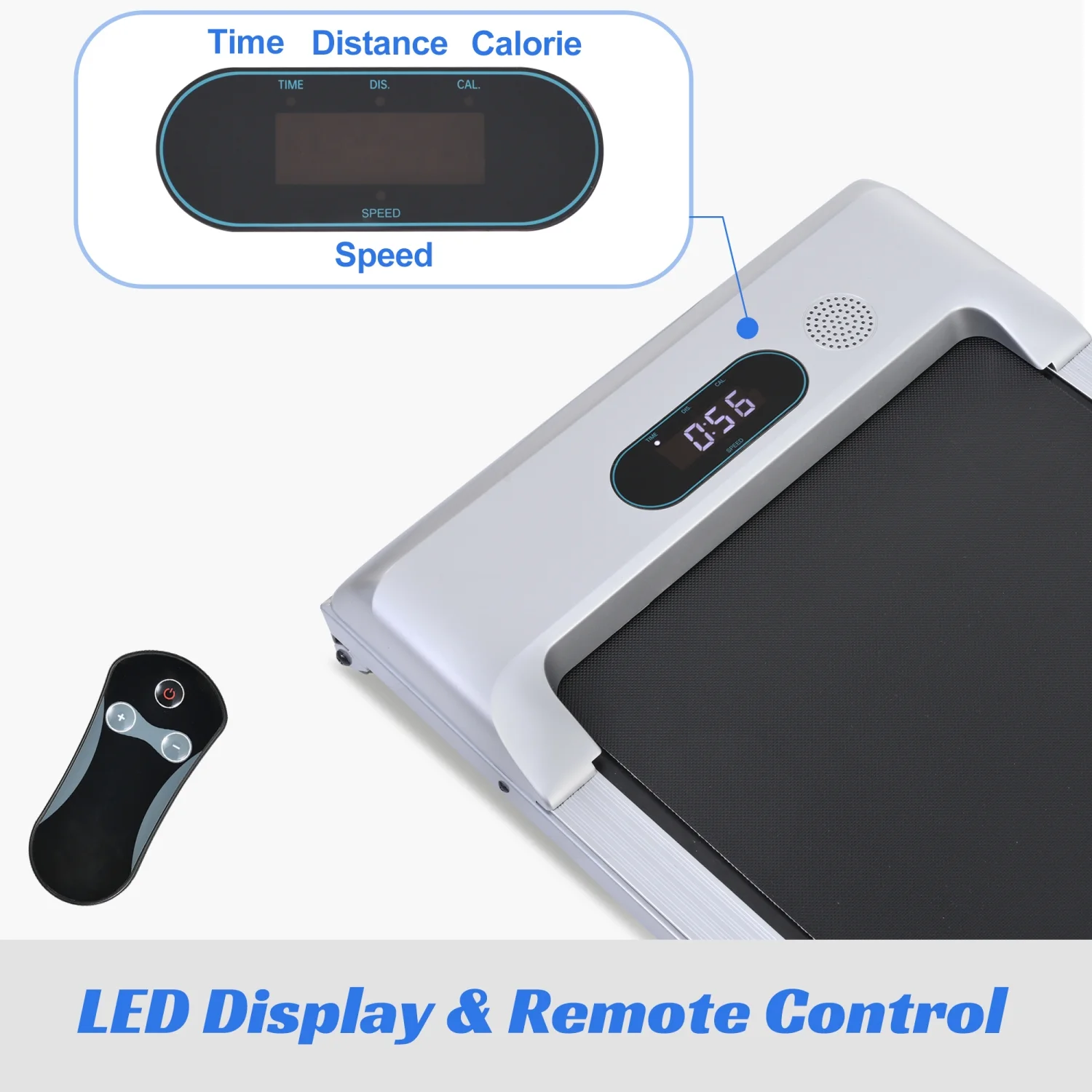 SWERTOY Walking Pad Running Machine Walking Machine for Home Under Desk Treadmill with LED Display and 12 Preset Programs 2.25HP Portable Treadmill Jogging Machine for Office Small Space