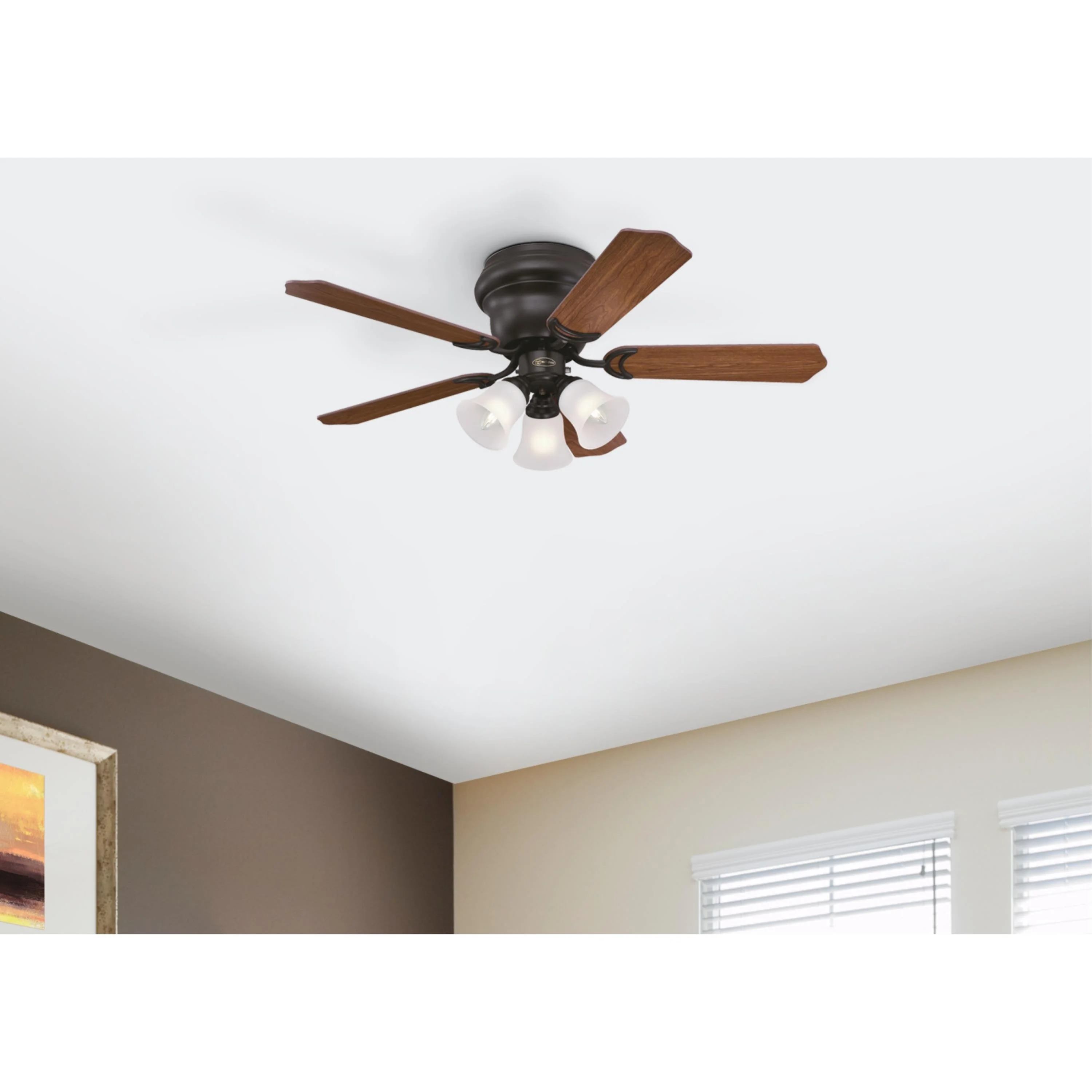 Westinghouse Contempra Trio 42 in. Oil Rubbed Bronze Finish Reversible Blades (Dark Cherry/Walnut) Frosted Glass