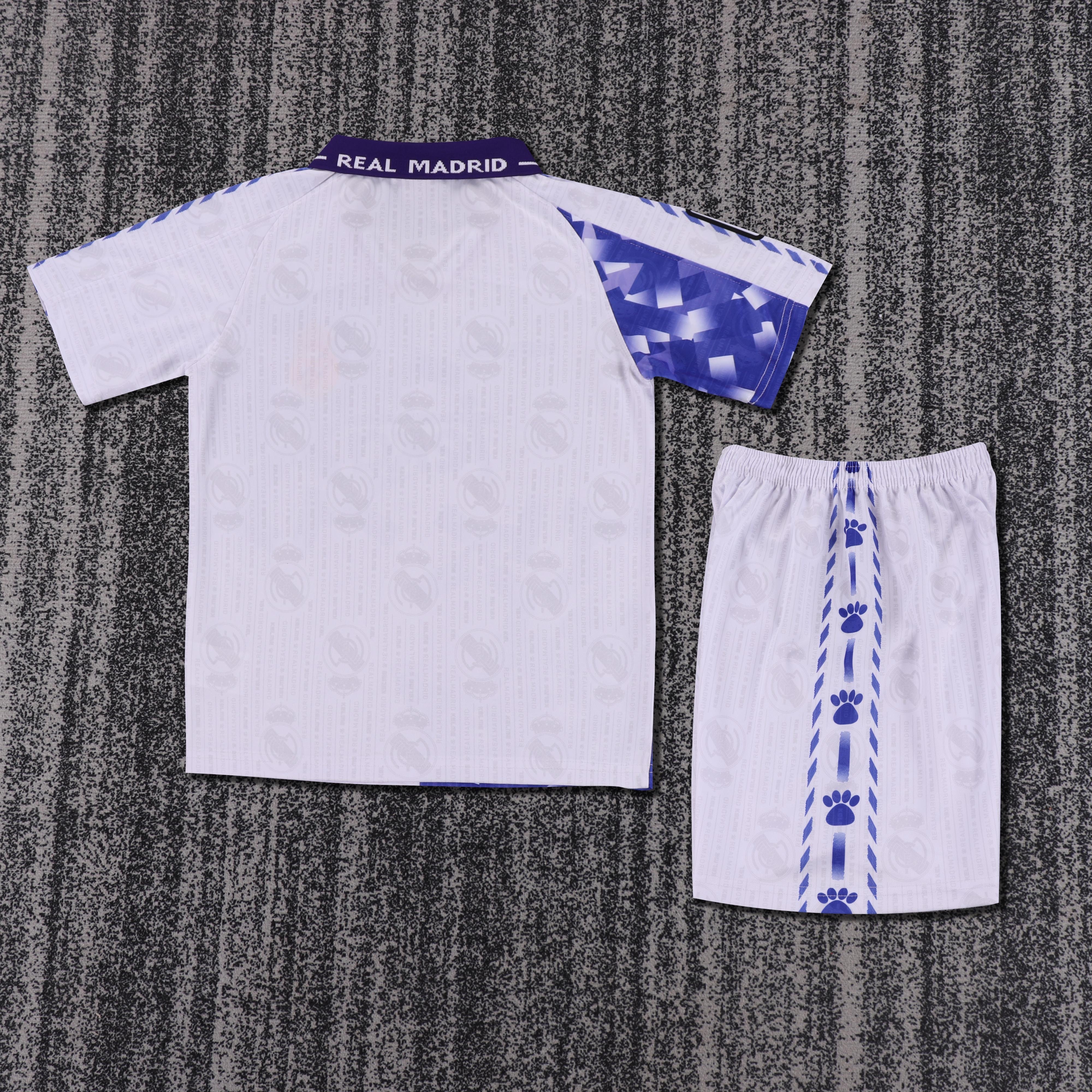 1996-97 Real Madrid Second Away Retro Children's Jersey Set - Fans Edition