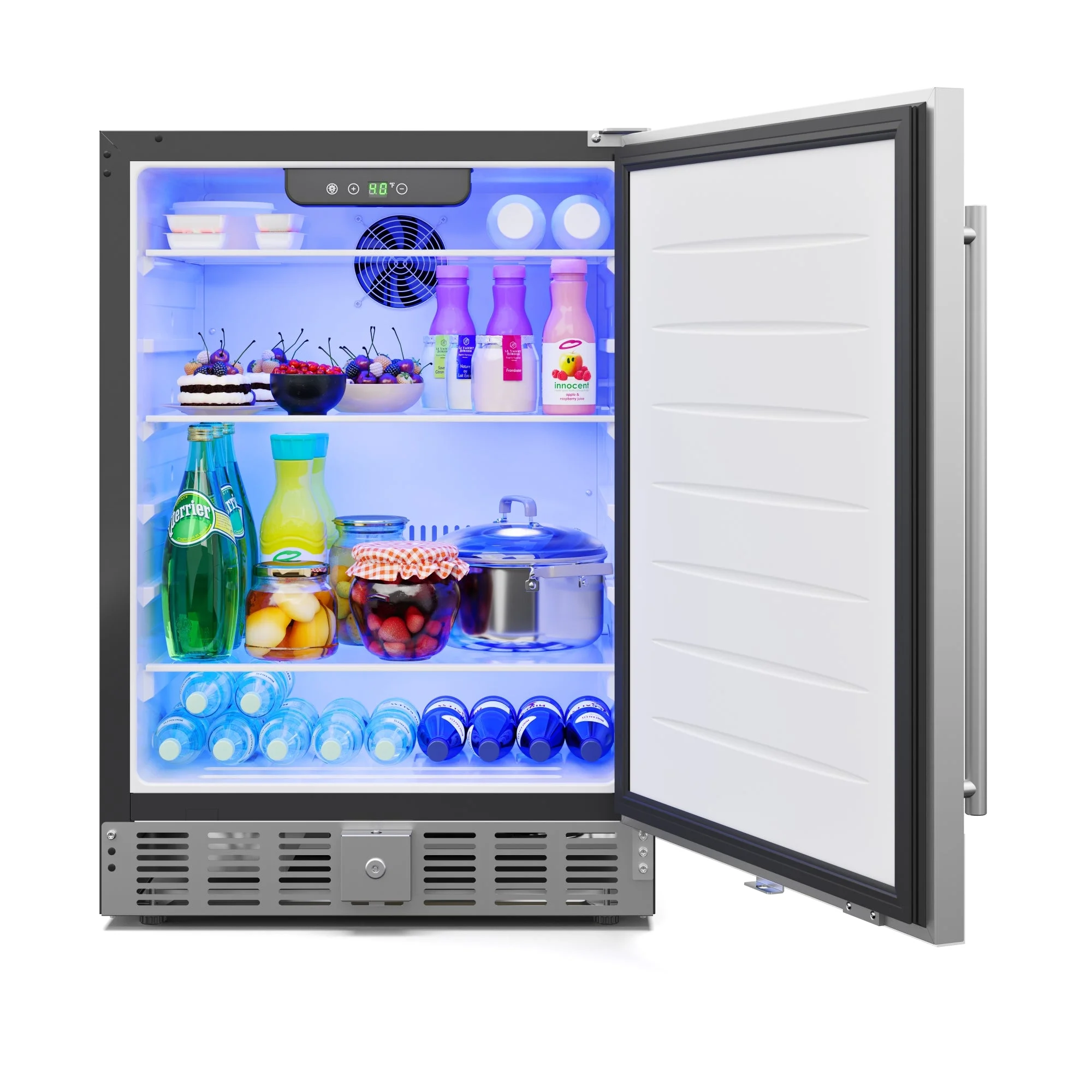 KoolMore 23.4 in. Stainless Steel, Solid-Door Built-In Refrigerator and Beverage Cooler, 5 Cu. ft.