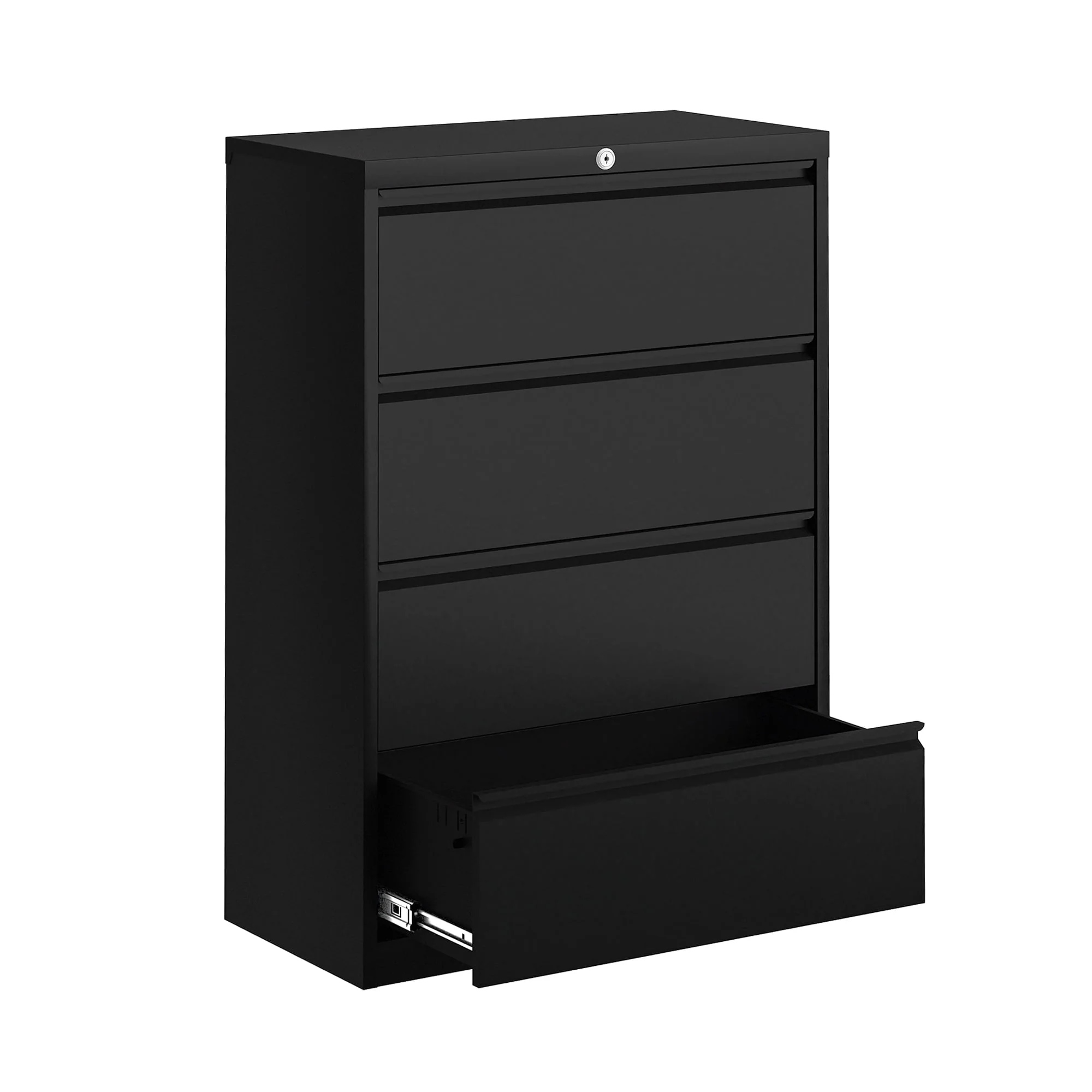 AOBABO 3 Drawer Metal Lateral File Storage Cabinet,Letter/Legal/A4 Size Locking Steel Filing Storage Cabinet for Office,Black,Assembly Required