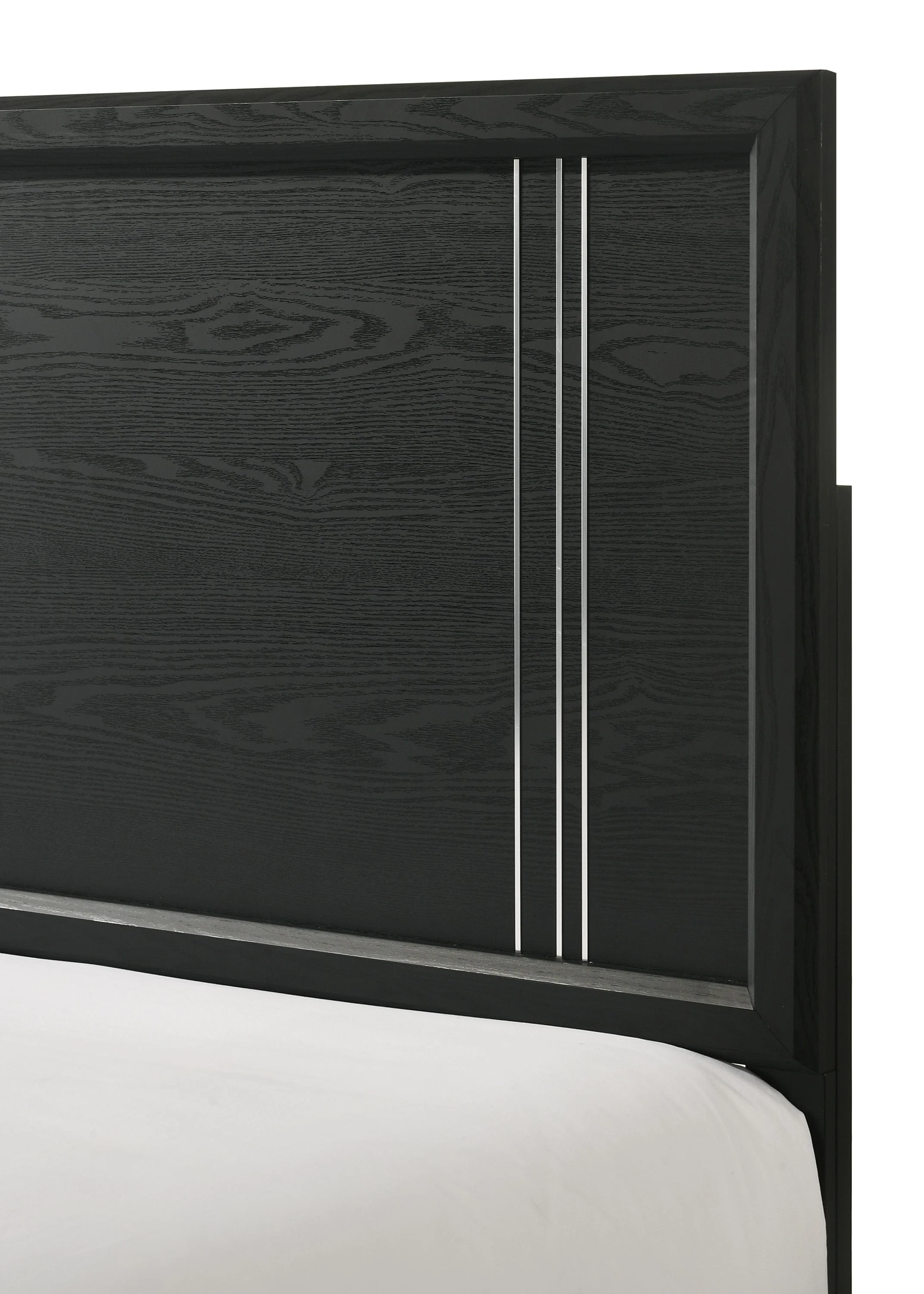 Beautiful Charcoal Finish Full Panel Bed Dresser Mirror 3pc Bedroom Set