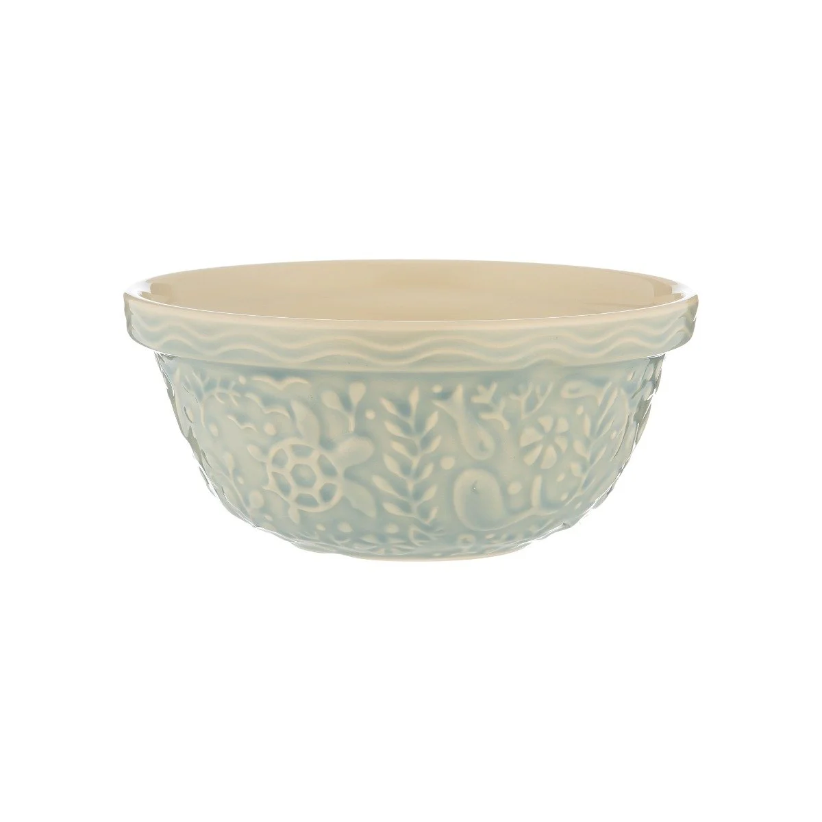 Mason Cash Nautical Chip-Resistant Earthenware Mixing Bowls with Sea Turtle,Crab,Boat Designs (3Pcs)