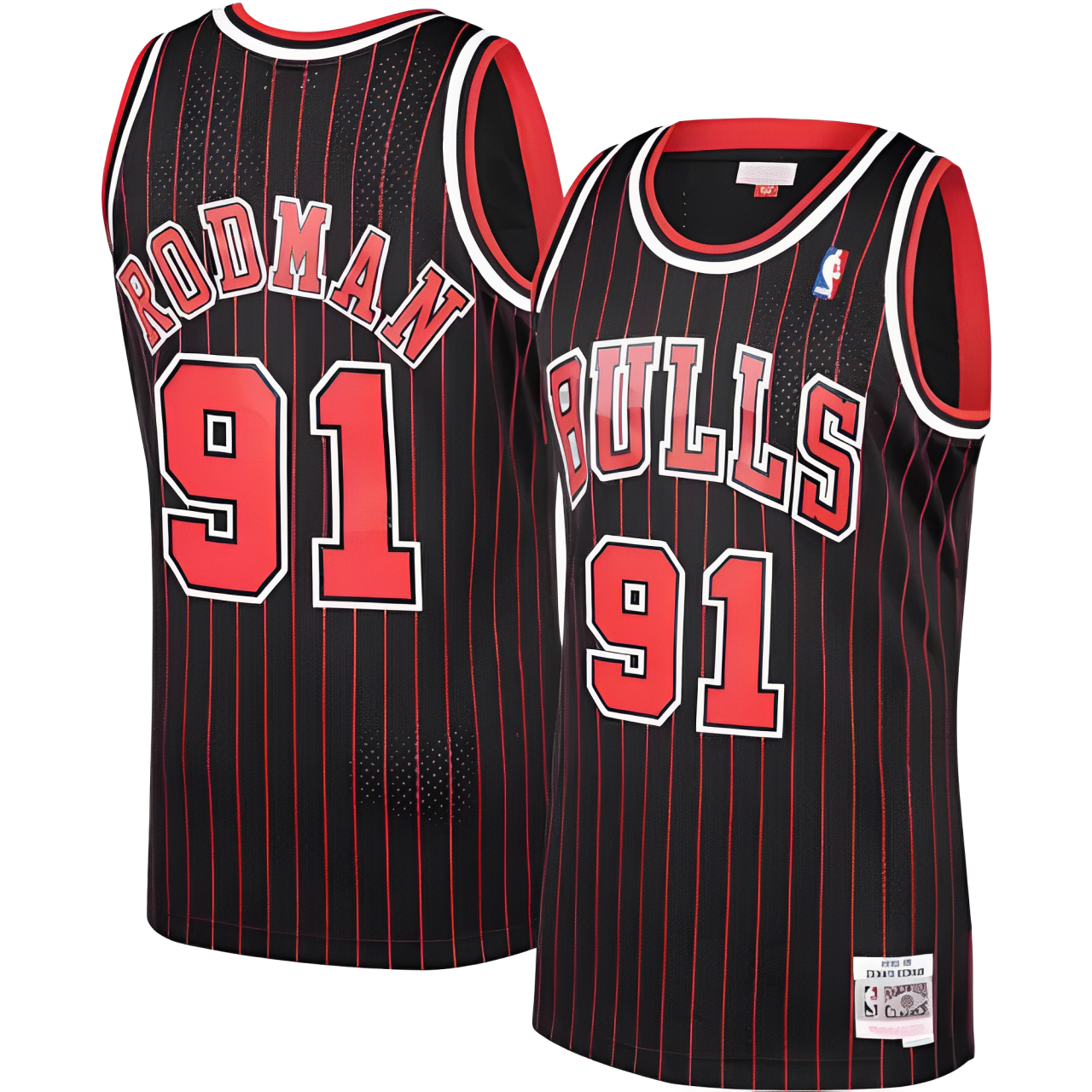 Chicago Bulls Dennis Rodman Mitchell & Ness Black Hardwood Classics Swingman Jersey