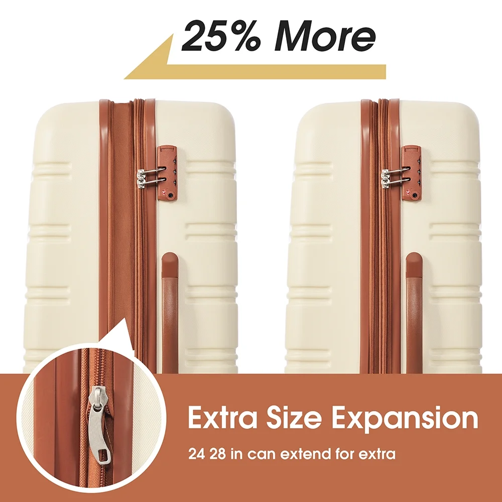 Resenkos Luggage Expandable Suitcase,Hardshell Luggage Sets 2Pcs + Bag Spinner Suitcase with TSA Lock Lightweight 20