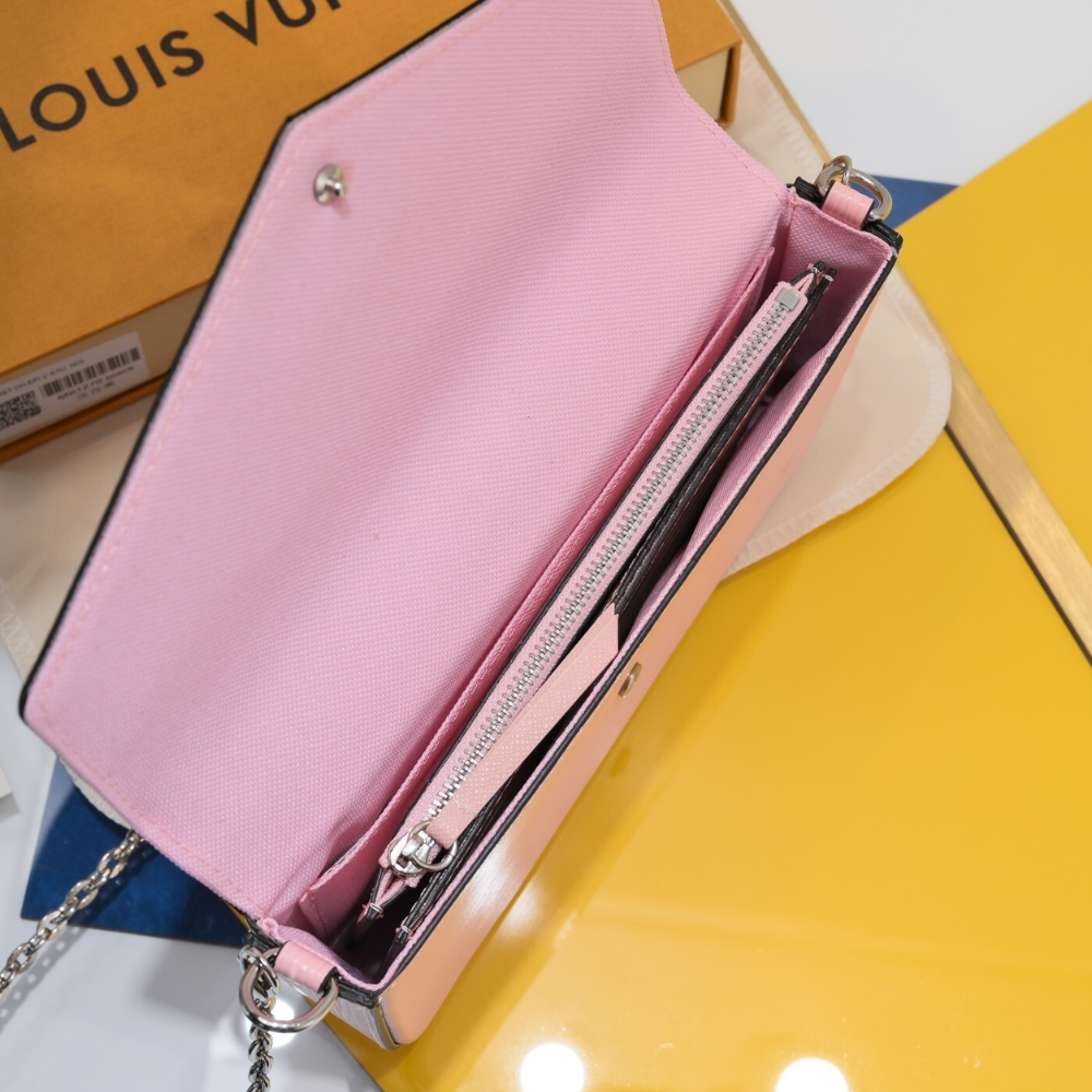 Louis Vuitton Félicie Pochette Epi Rose Ballerine 8.3 Inches M82477