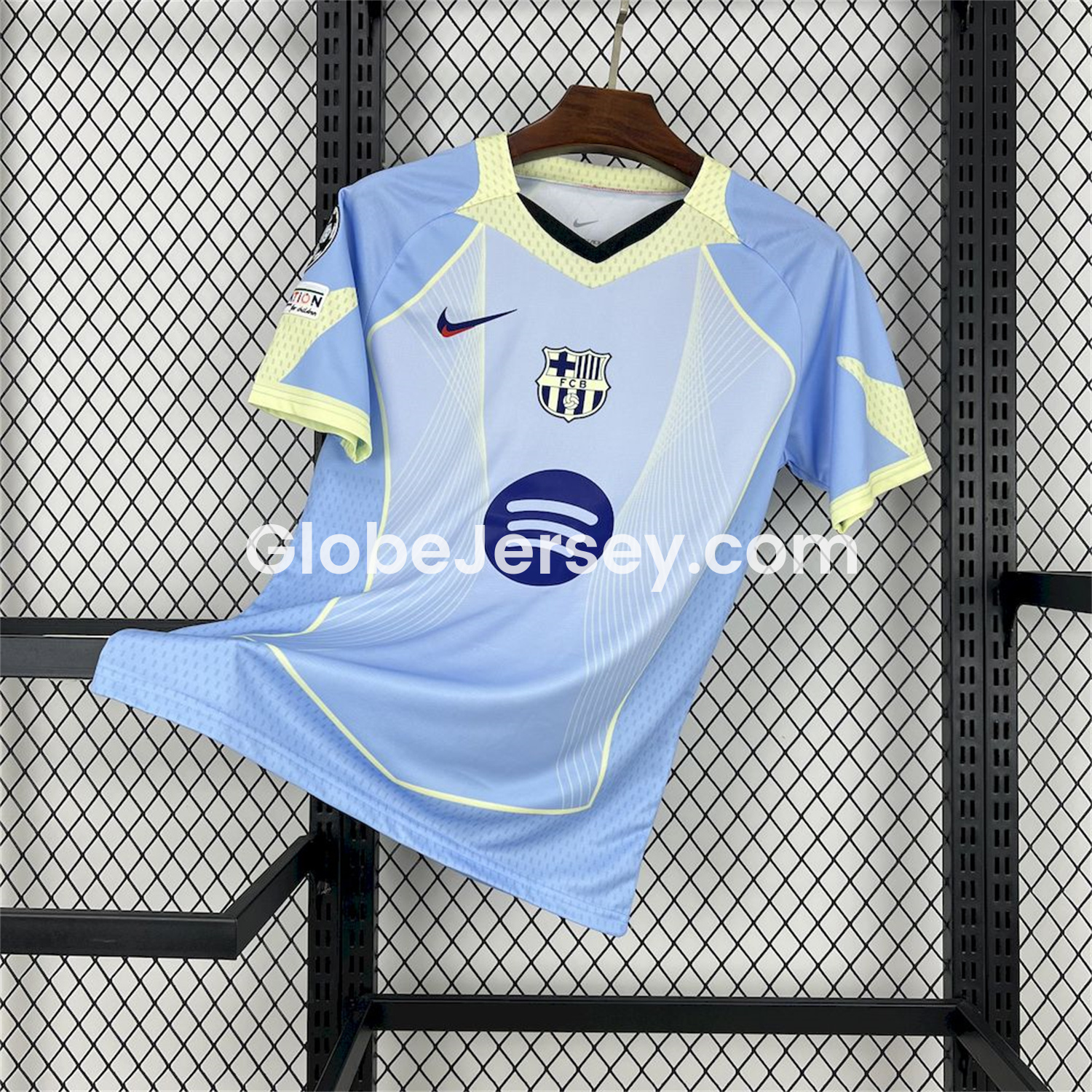 Barcelona 25-26 T90 Yellow Lines Light Blue Special Jersey - Fans Version
