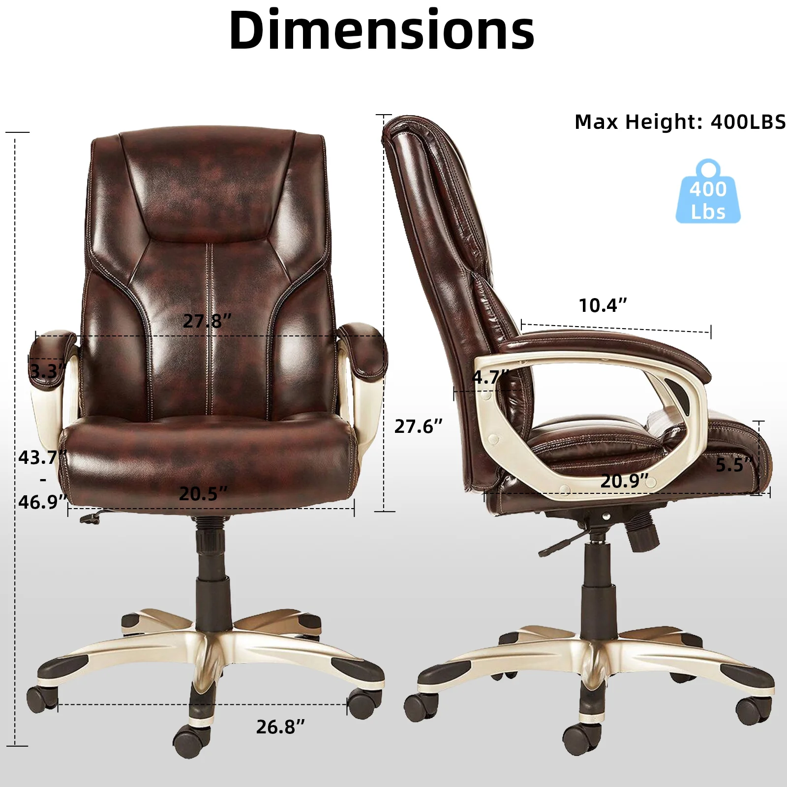 ExOffice Executive Office Chair Desk Chair Comfy Computer Chair Home Office Desk Chair,Brown