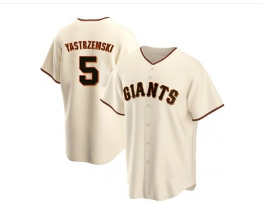 Mens San Francisco Giants Mike Yastrzemski Cool Base Replica Jersey Cream