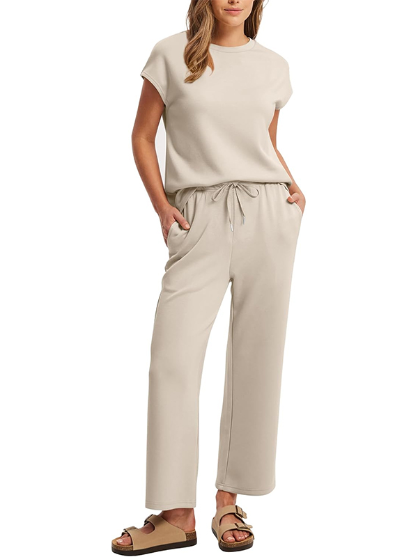 �?LAST DAY SAVE 50% 💥Women Summer Vacation Outfits Cap Sleeve Tops Lounge Matching Sets