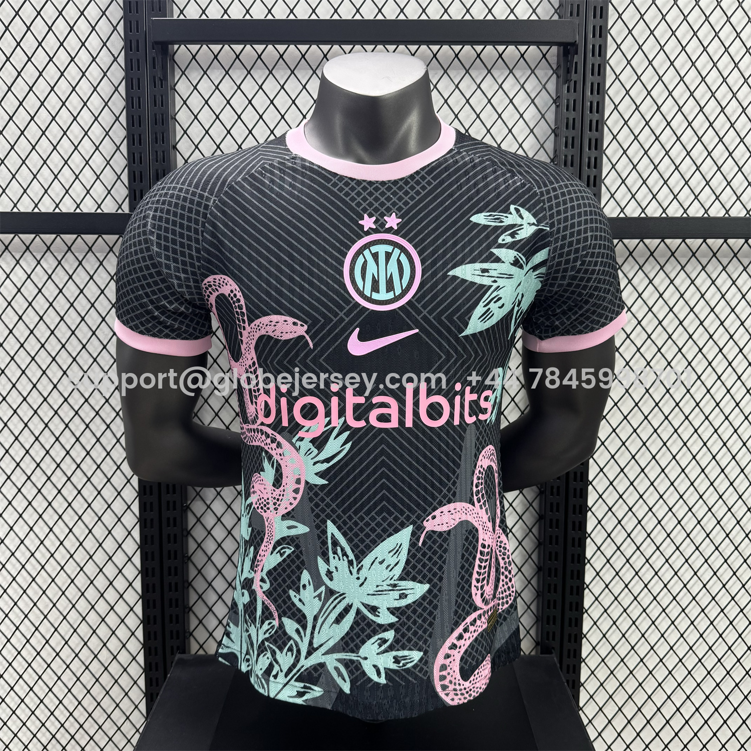 Inter Milan 25-26 Pink Snake Special Black Jersey - Player Version