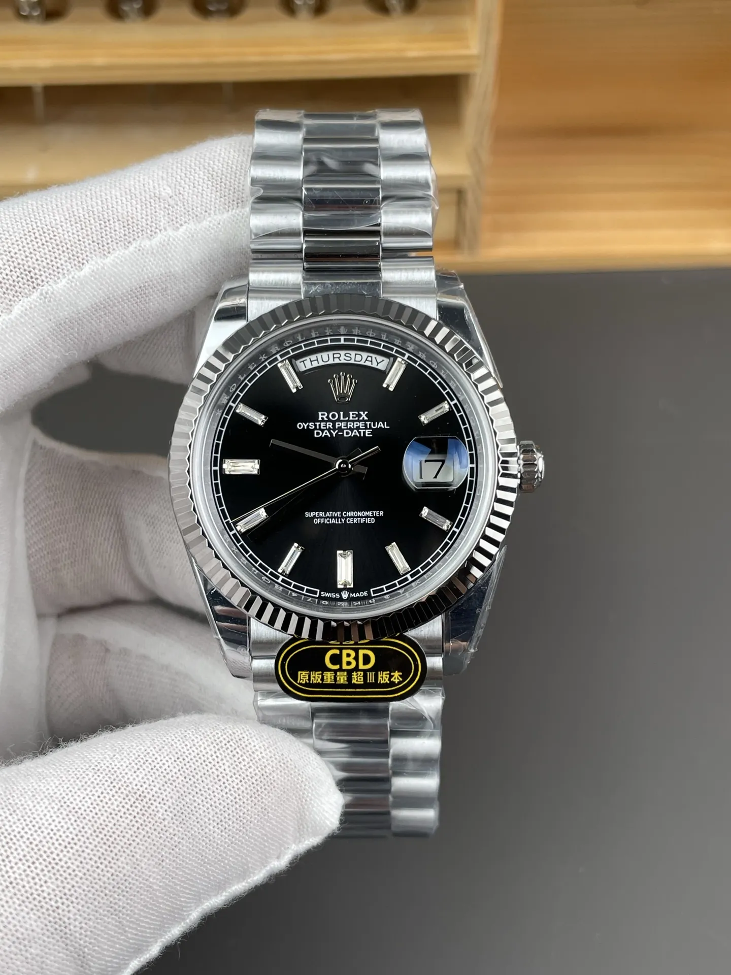 Rolex Black Baguette Diamond 40mm