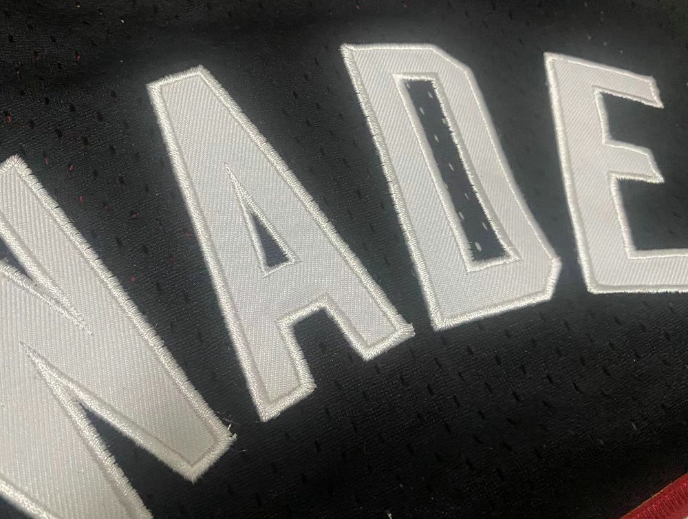 Heat #3 Wade Miami Black Embroidered AU Jersey