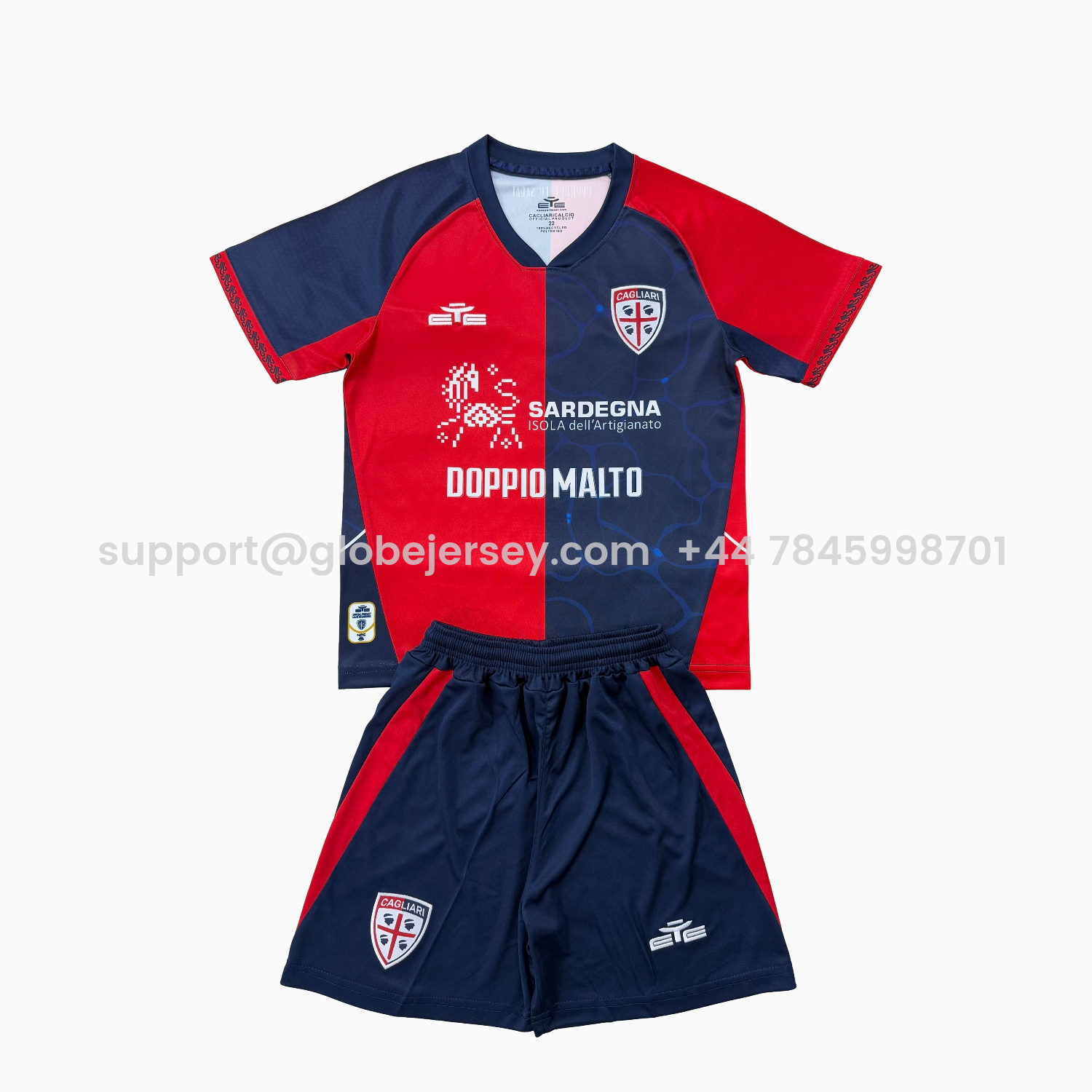 Cagliari Calcio 25-26 Home Men's Adult Jersey Set - Fans Version