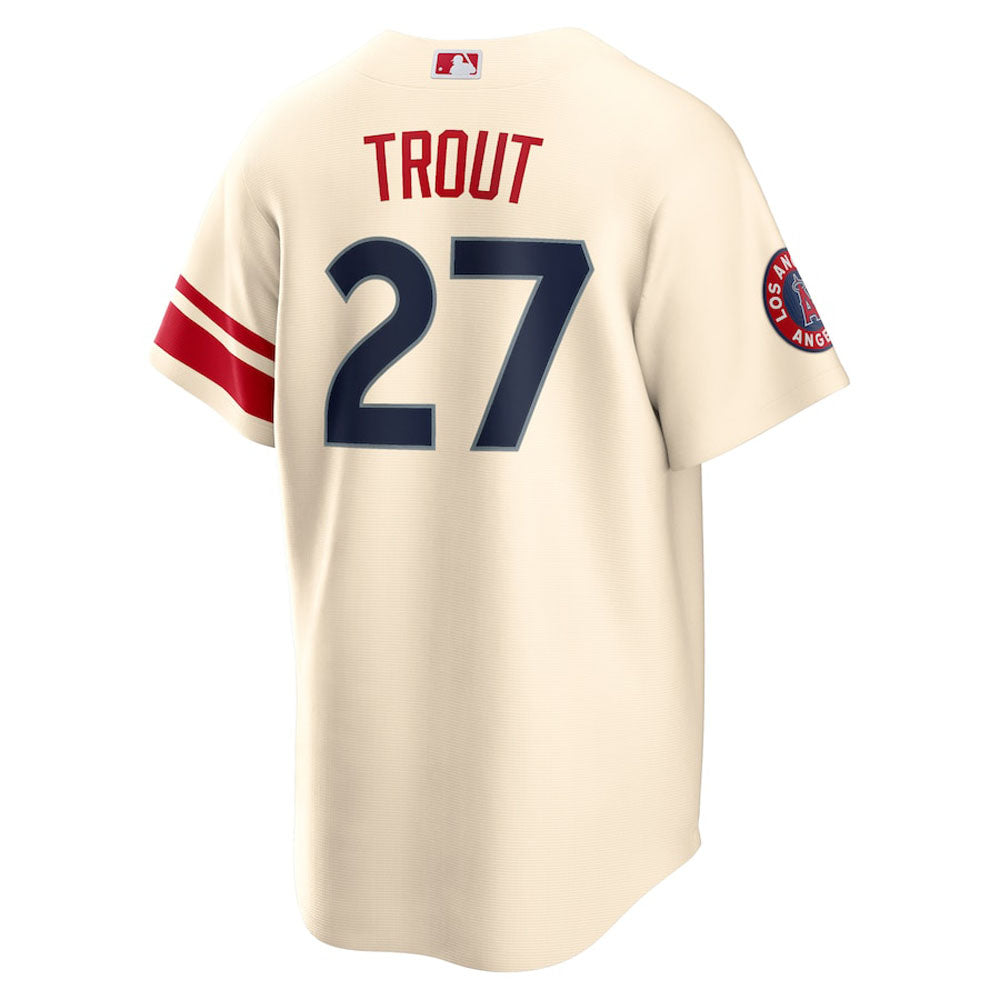 Men's Los Angeles Angels Mike Trout City Connect Replica Jersey - Cream