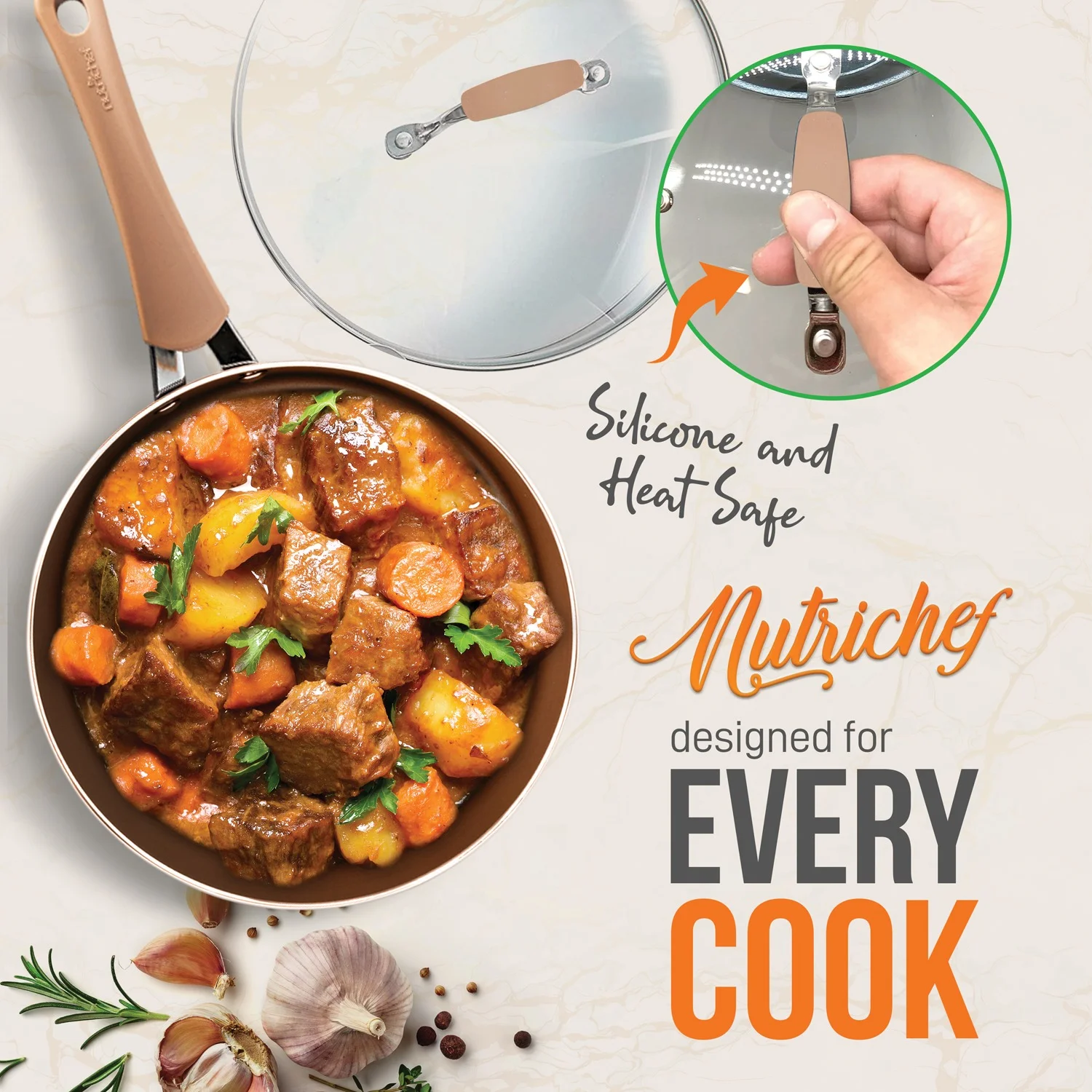 NutriChef NCCW20S 20-Piece Kitchenware Pots and Pans Set