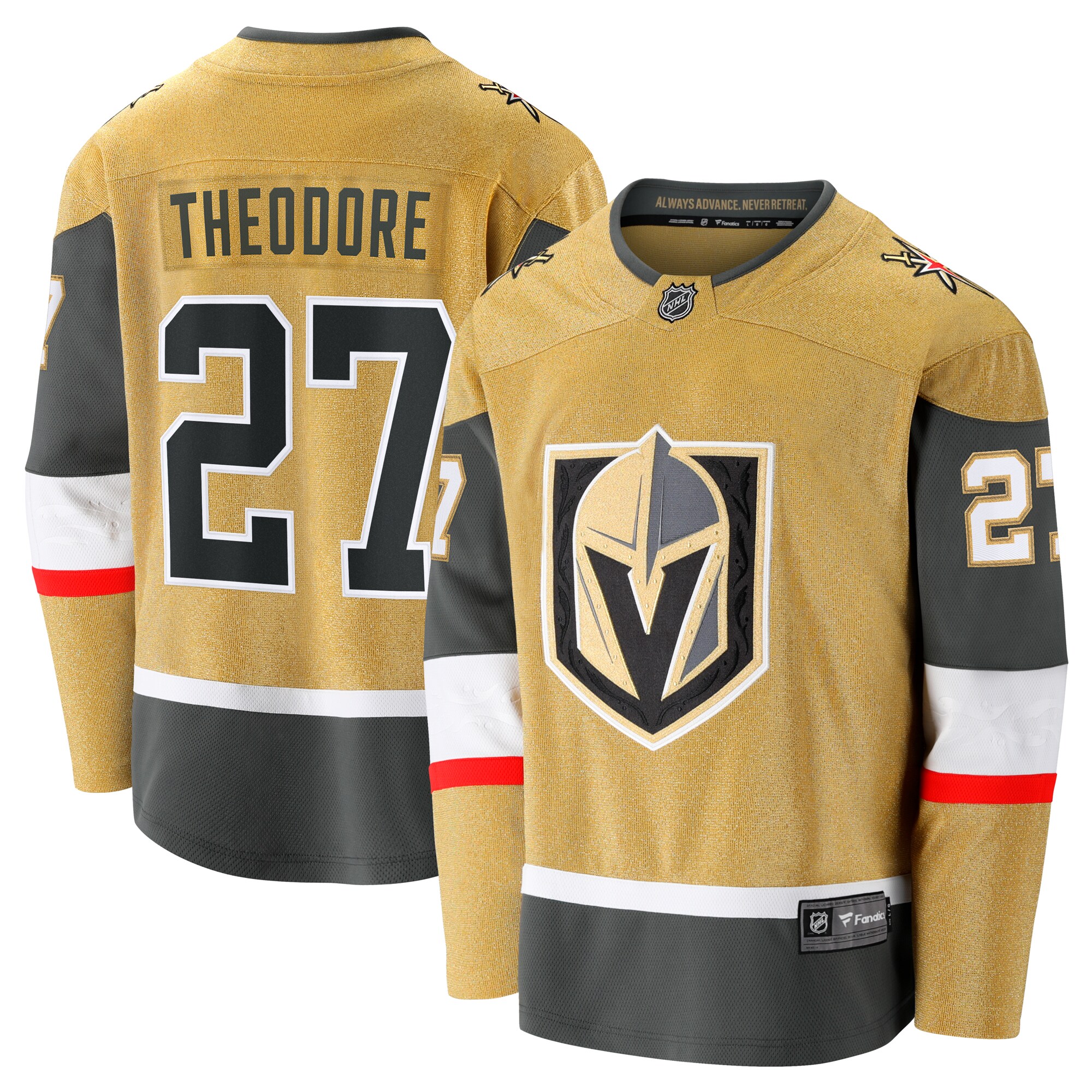 Shea Theodore Vegas Golden Knights Fanatics Home Breakaway Jersey – Gold