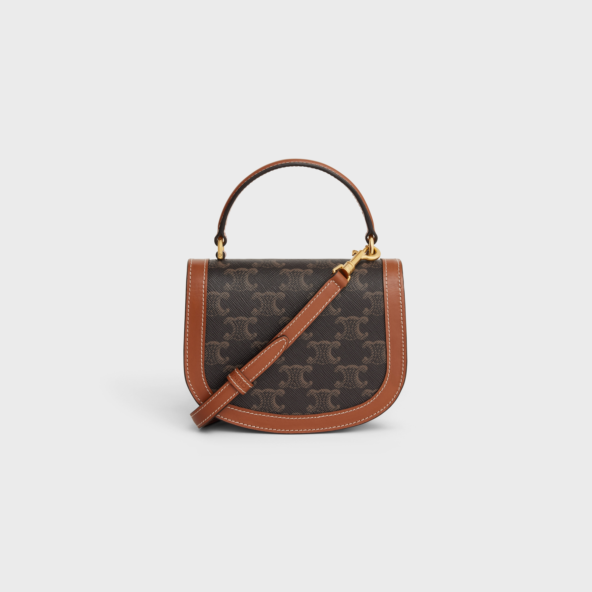 MINI BESACE CLEA in Triomphe canvas and calfskin