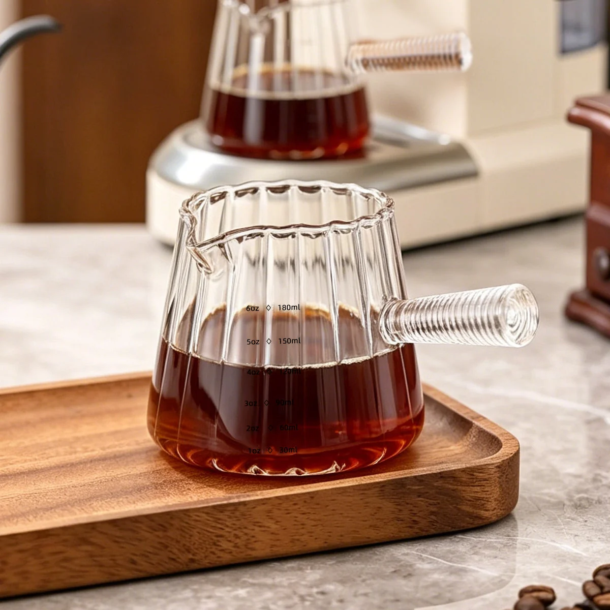 Glass milk pitcher