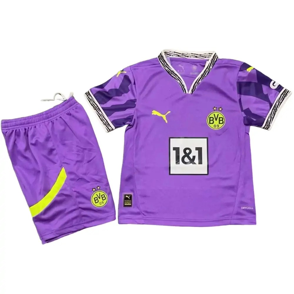2025-26-Borussia Dortmund Goalkeeper Purple-Jersey-Children's Set