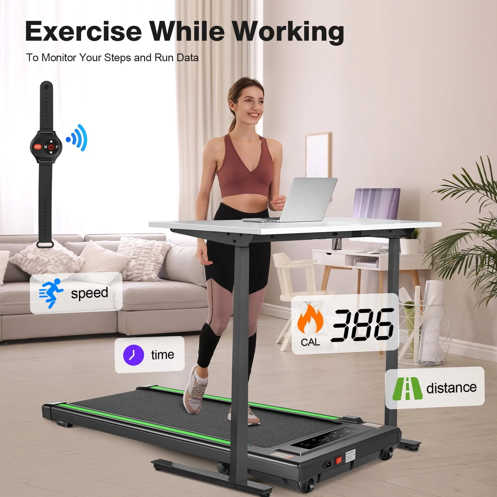 Under Desk Treadmill with Incline,2.5HP Walking Pad Treadmill with Remote Control,LED Touch Screen, 12 Preset Programs,300 lbs Capacity Jogging Machine Installation-Free