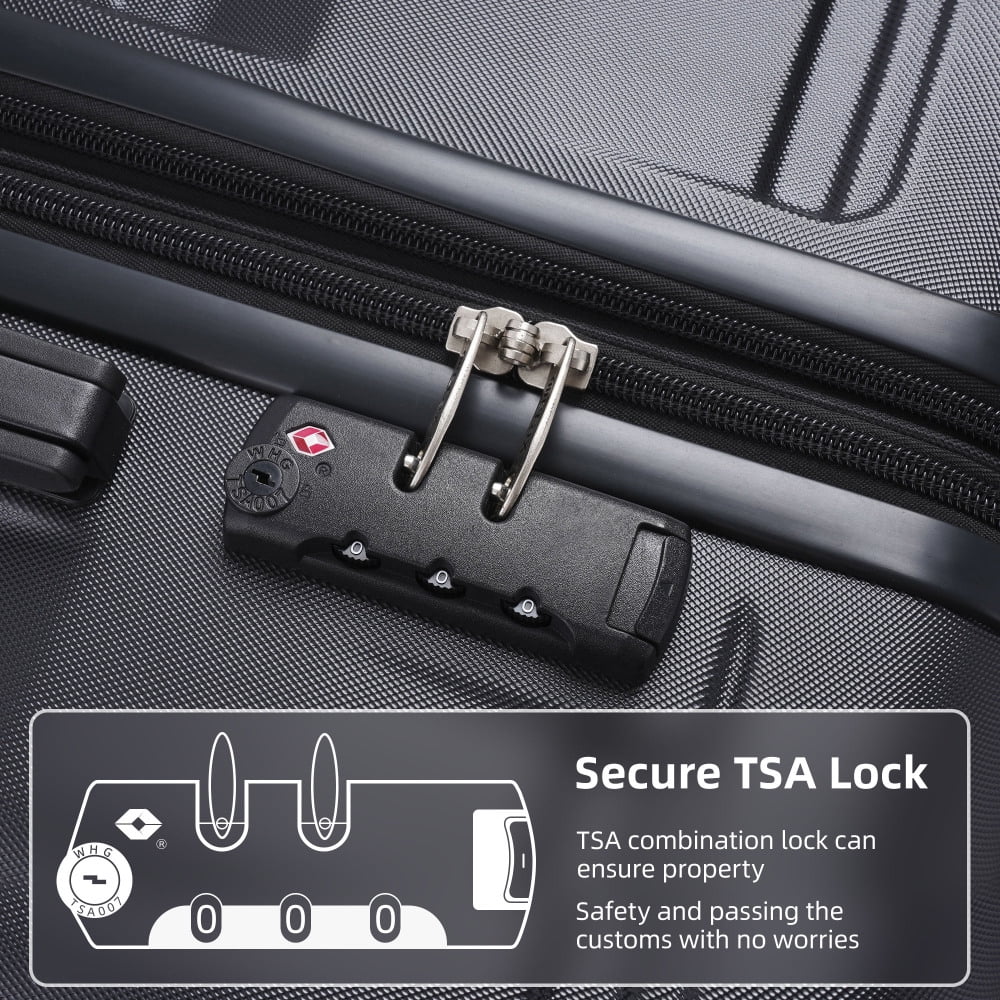 Luggage Suitcase 3 Piece Sets, New Model Expandable ABS Hardshell Luggage, Lightweight Carry-on Suitcase Sets with Spinner Wheels & TSA Lock, 20''/ 24''/ 28'', Blue Gray