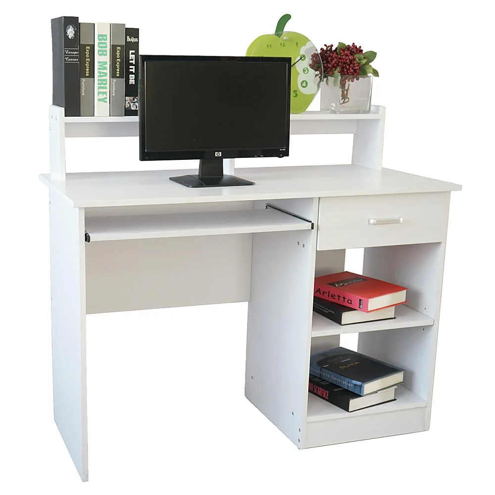 Winado Computer Desk Home Office Workstation Laptop Study Table with Drawer Keyboard Tray, White