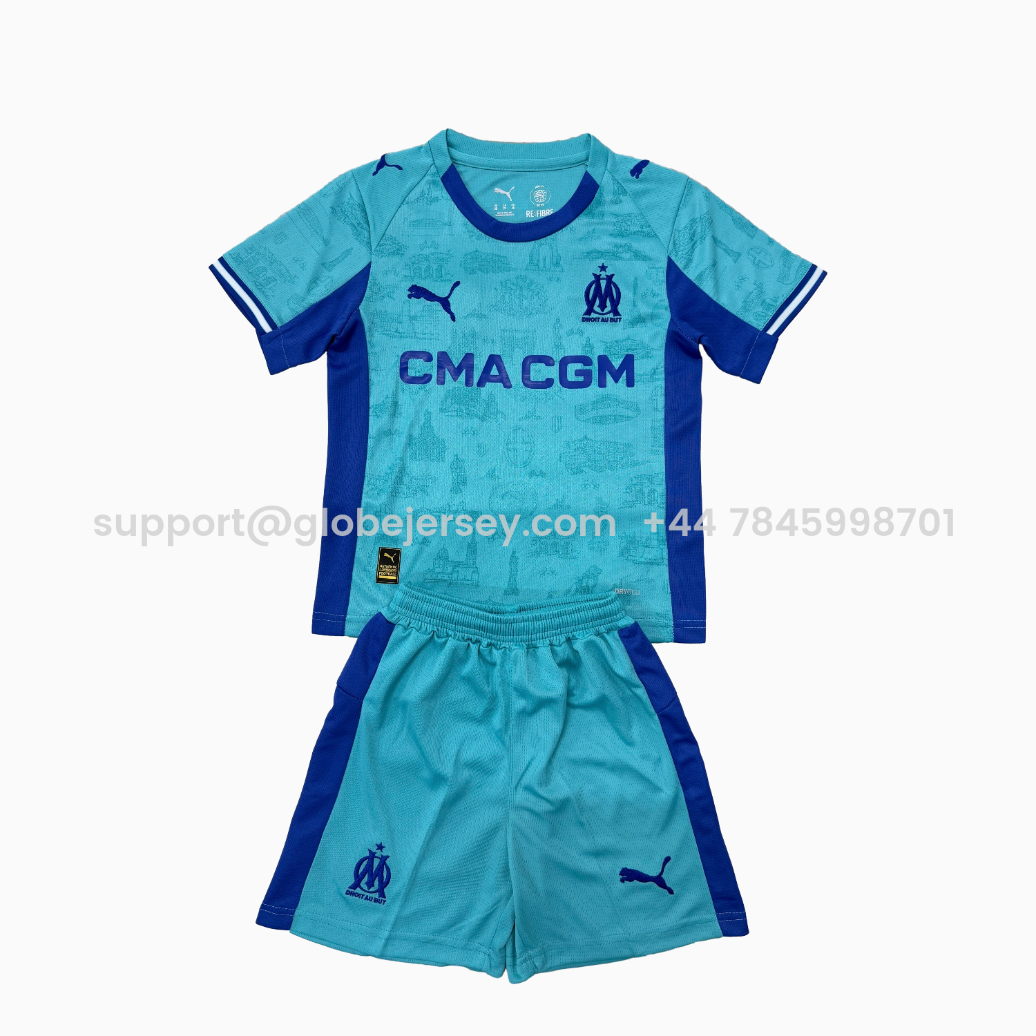Marseille 25-26 Blue Goalkeeper Men's Adult Jersey Set - Fans Version