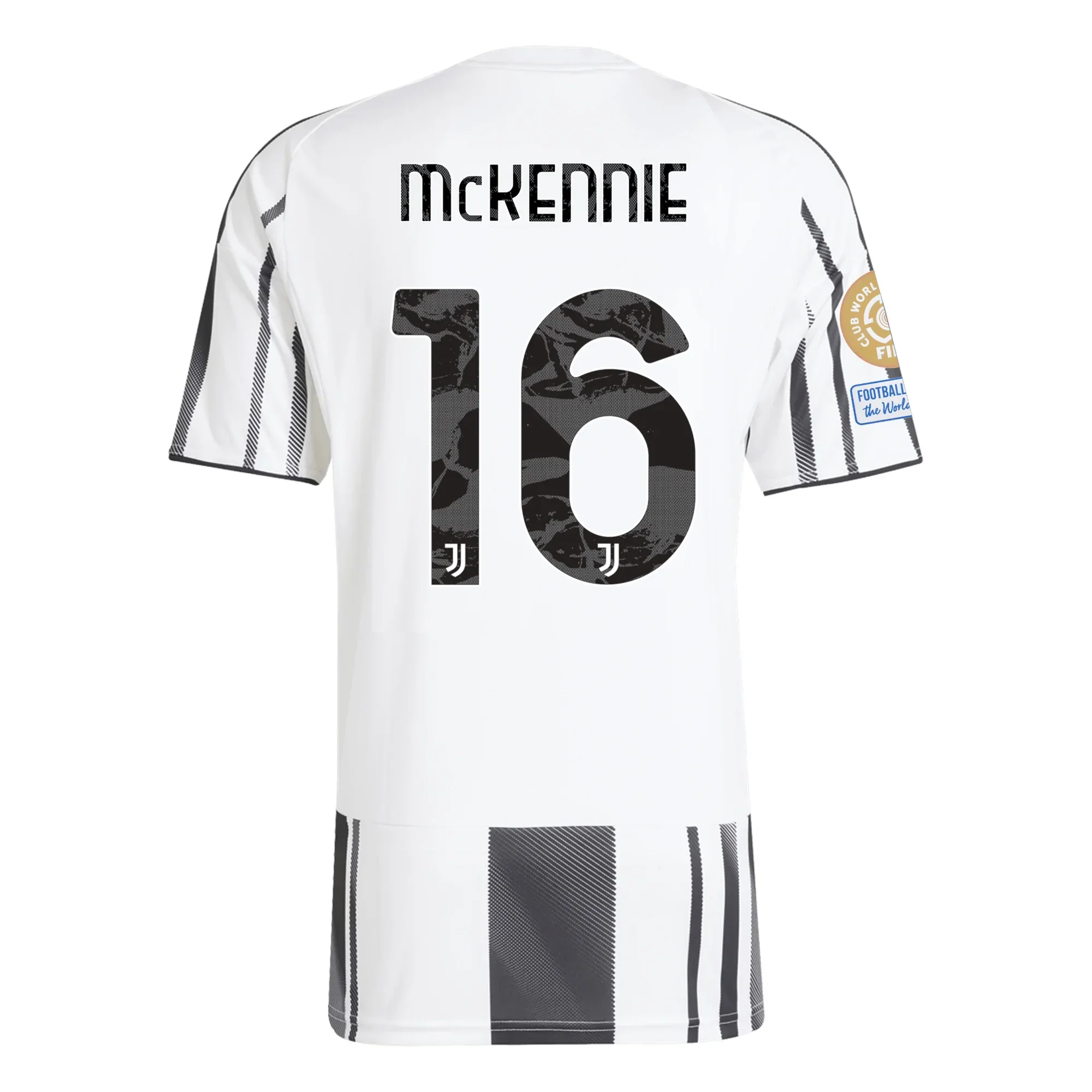adidas Juventus Weston McKennie Home Jersey w/ Club World Cup Patches 25/26 (White/Black/Pink)