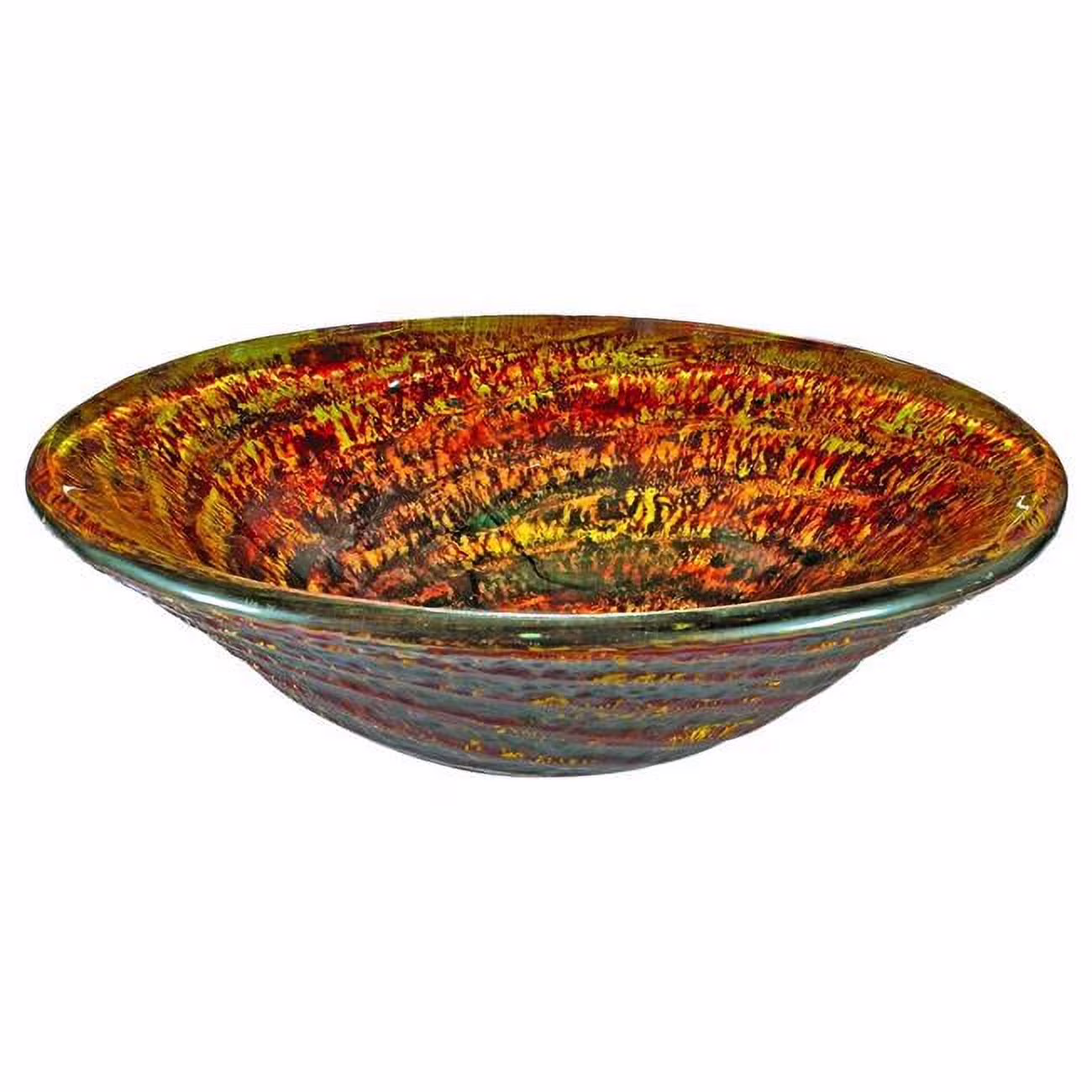 Round Tempered Glass Sink Bowl - Orange & Red