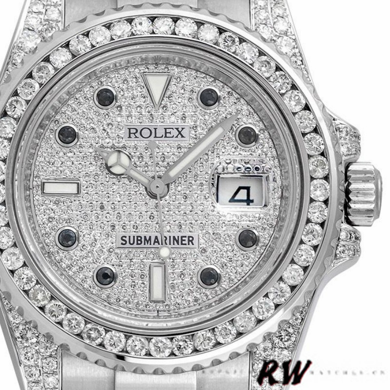 【Super Clone】Rolex Submariner Date 116610LN Custom Diamond 40MM Mens Replica Watch