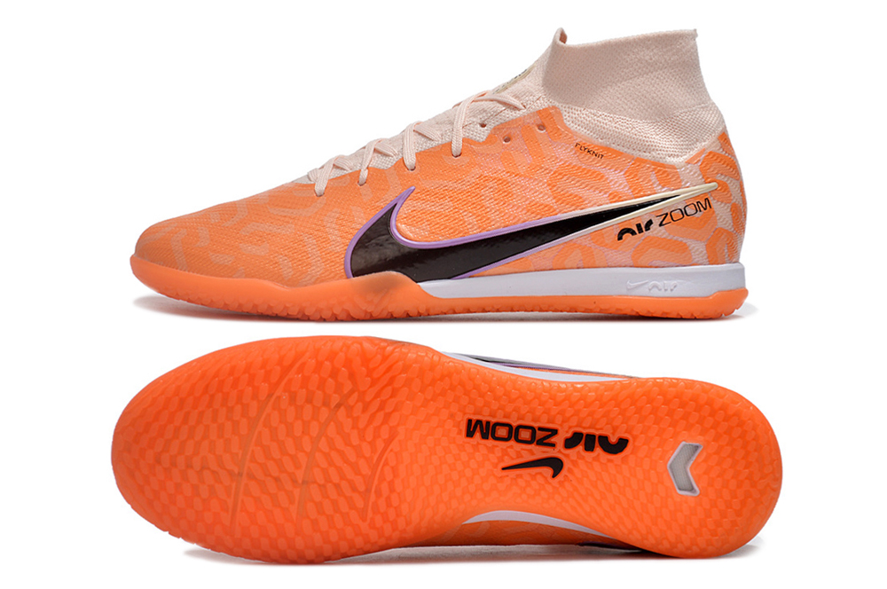 Assassin 15th generation high-top fully knitted waterproof MD air-cushioned flat-soled football shoes