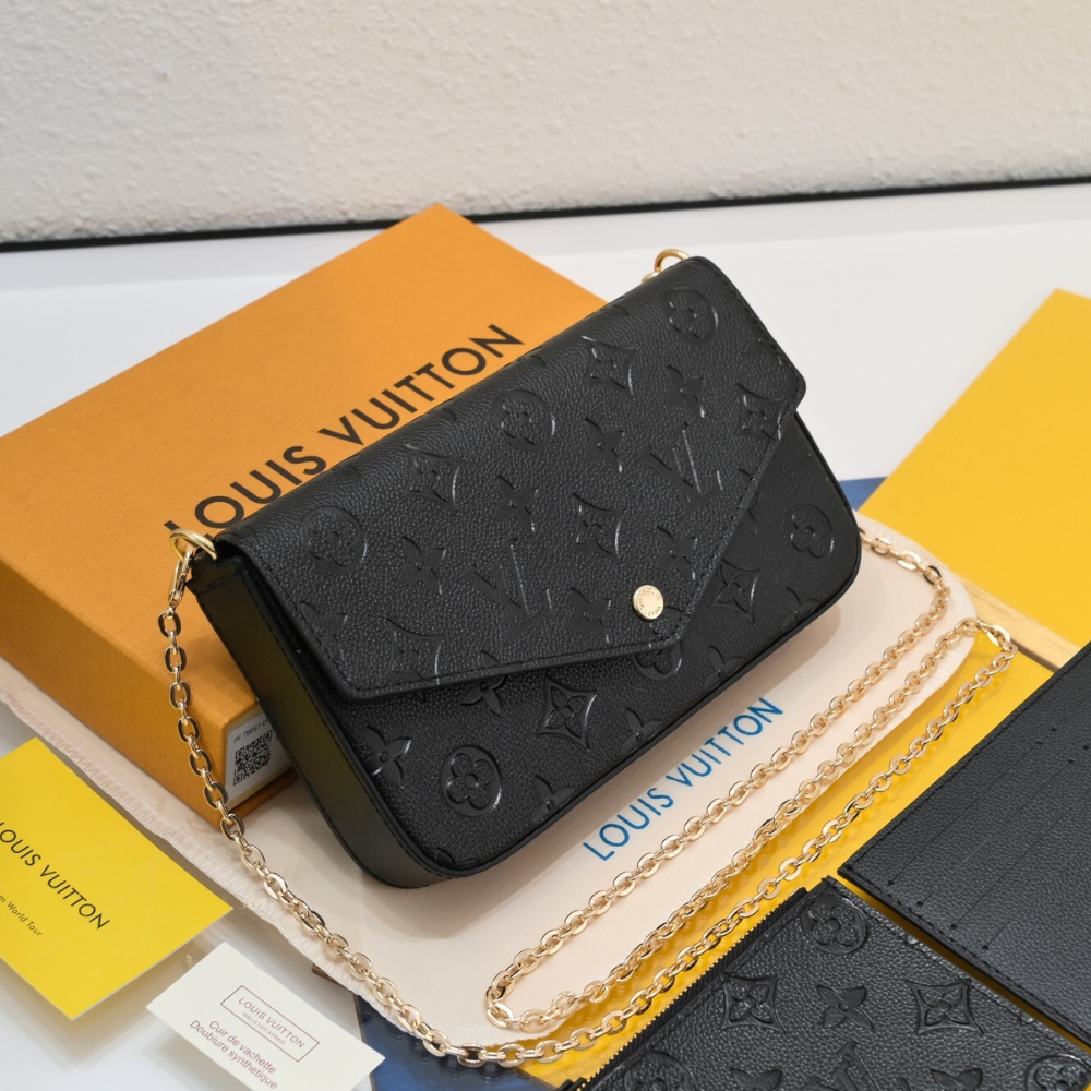 Louis Vuitton Pochette Félicie Monogram Empreinte  Black 8.3 Inches M82477