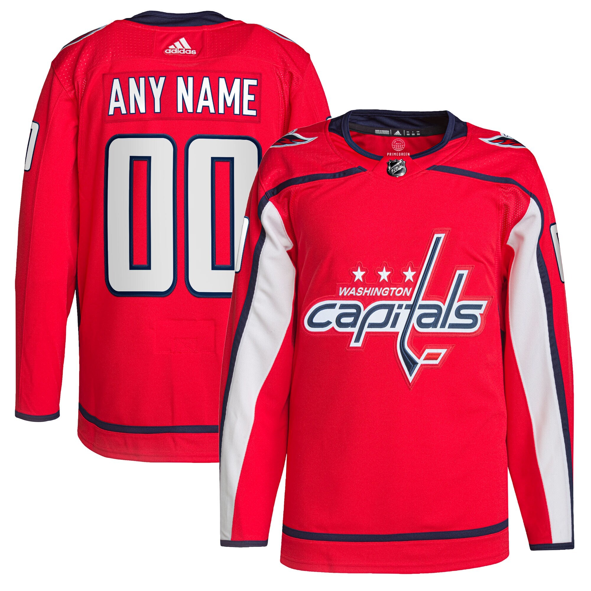 Washington Capitals   Home  Primegreen  Custom Jersey – Red