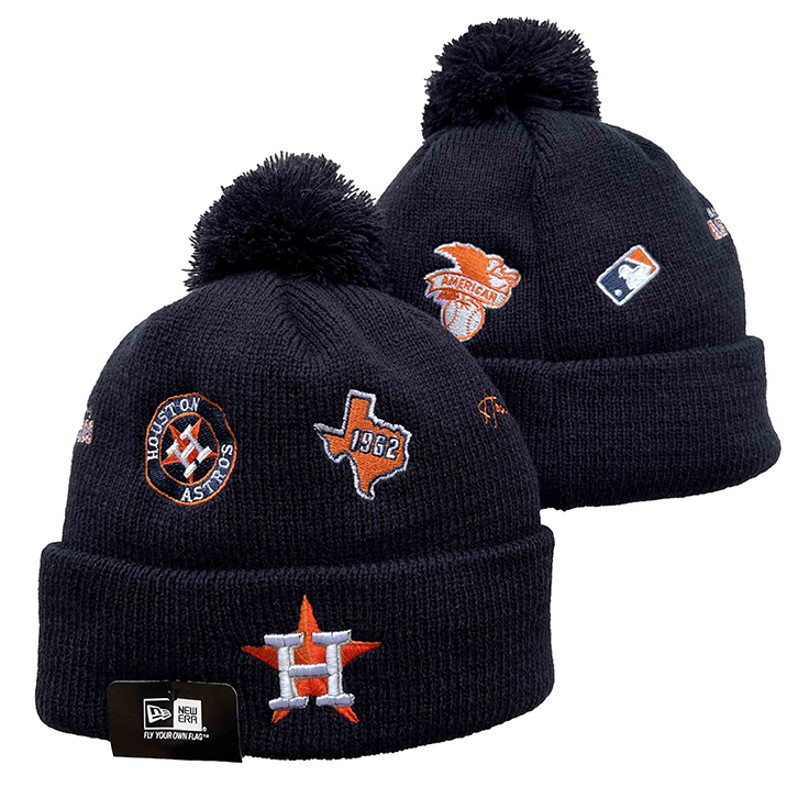 Houston Astros New Era Navy Cuffed Knit Hat with Pom