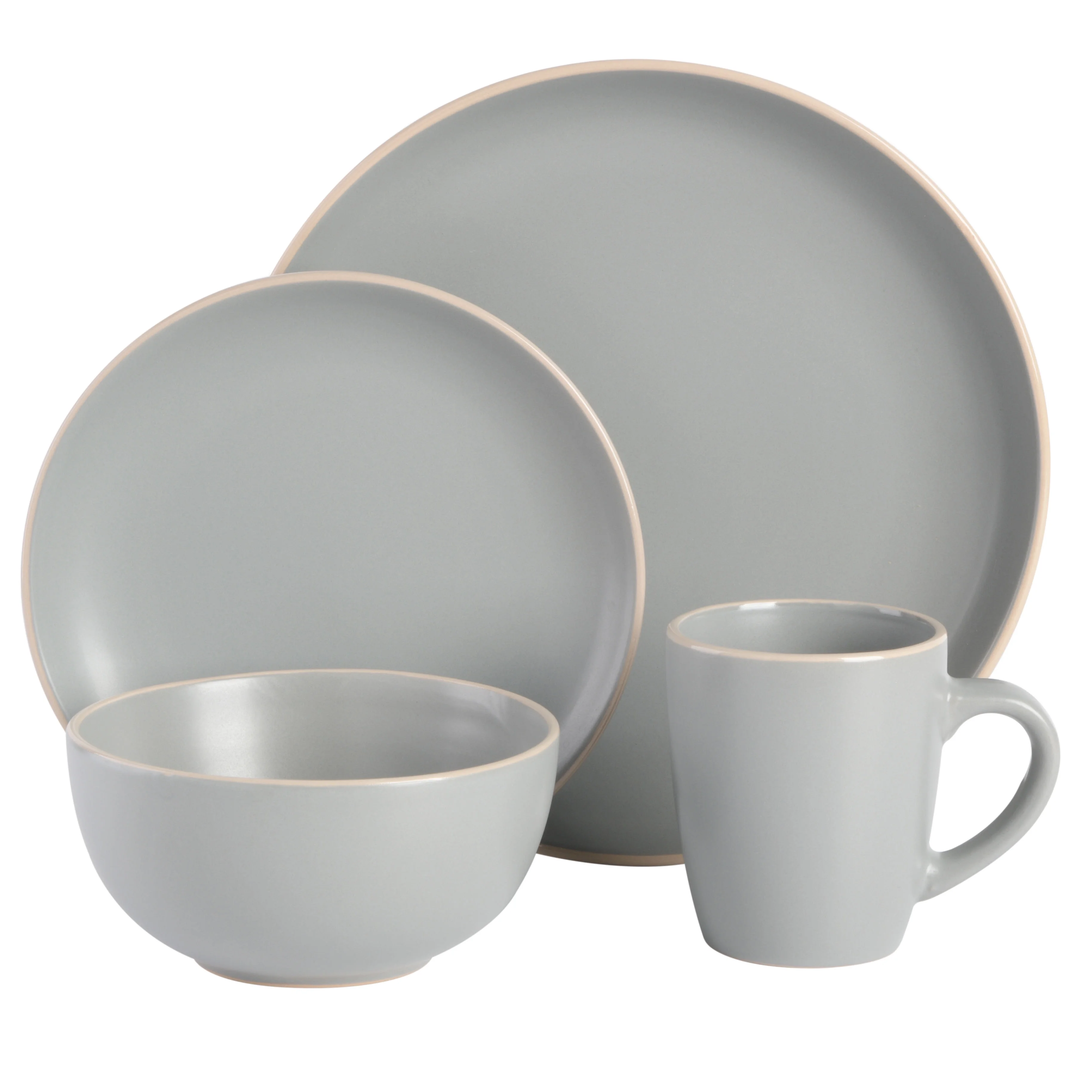 Gibson Home Rockaway 32 Piece Dinnerware Set - Gray
