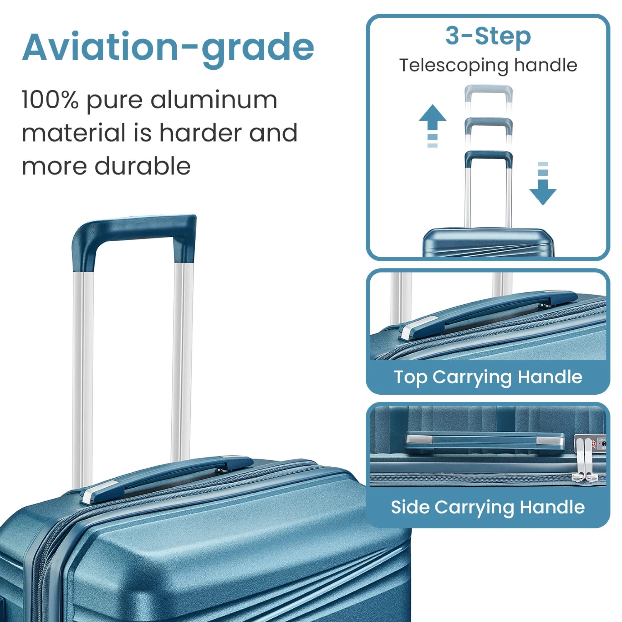 Luggage 4 Piece Sets(14/20/24/28), Hard Shell Lightweight TSA Lock Carry on Expandable Suitcase with Spinner Wheels