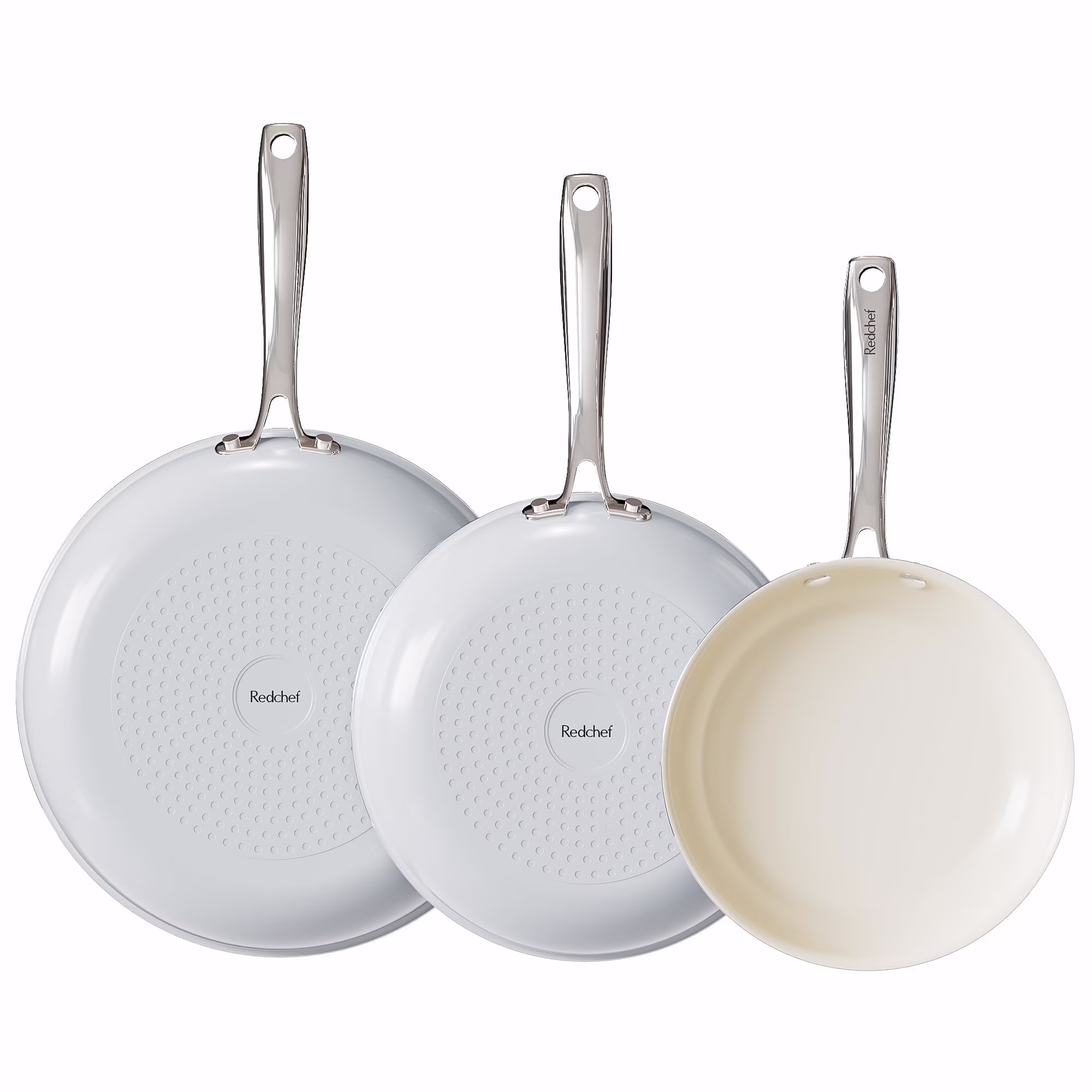 Redchef Non Stick Ceramic Frying Pan Set Ceramic Pans for Cooking Stainless Steel Handle