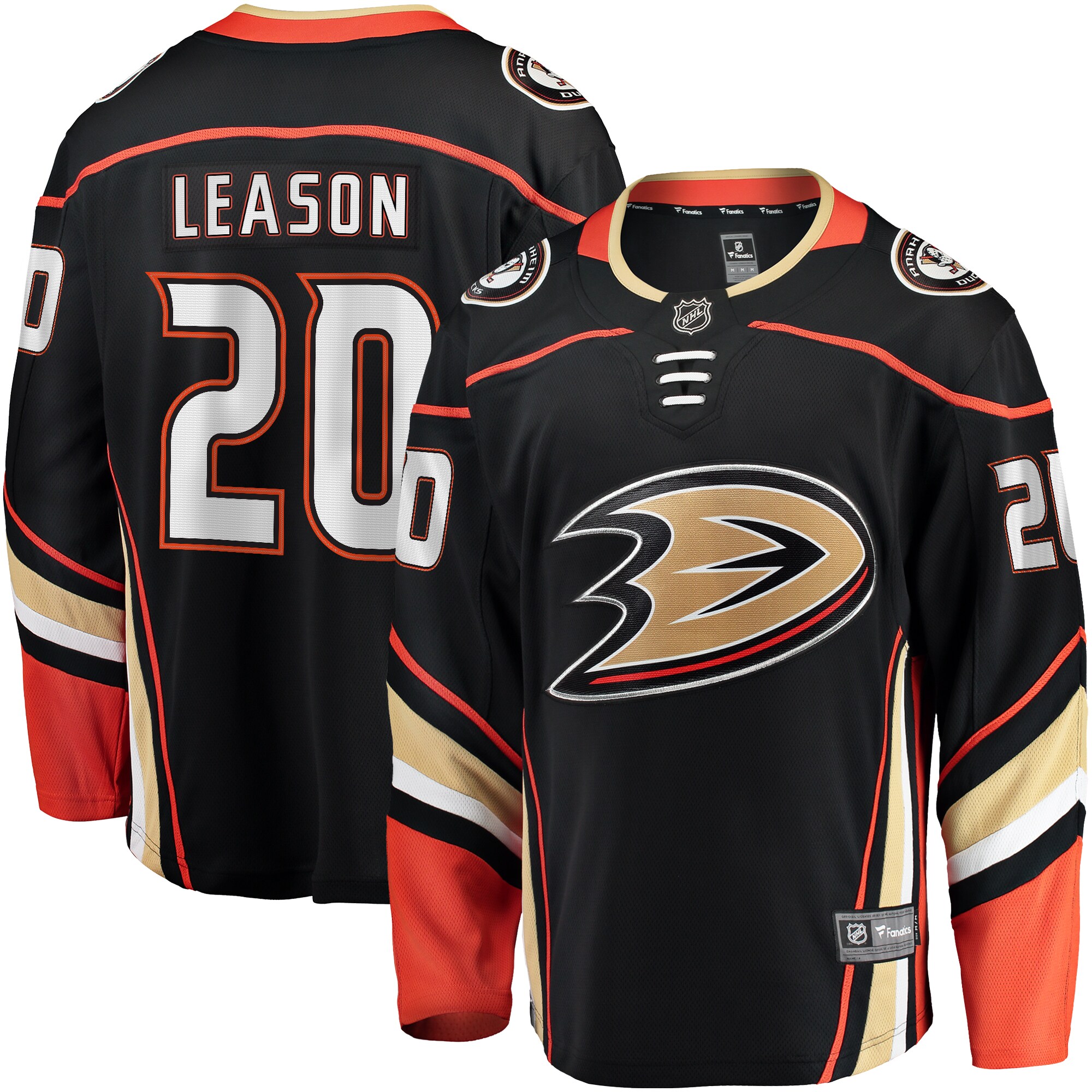 Brett Leason Anaheim Ducks Fanatics Home Premier Breakaway  Jersey – Black